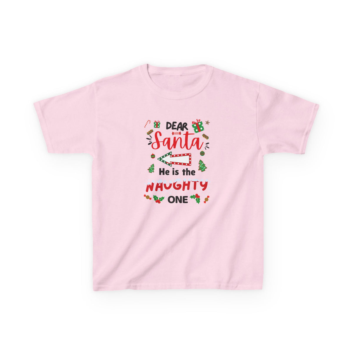 Dear Santa, He is the Naughty One - Youth/Kids Heavy Cotton Tee