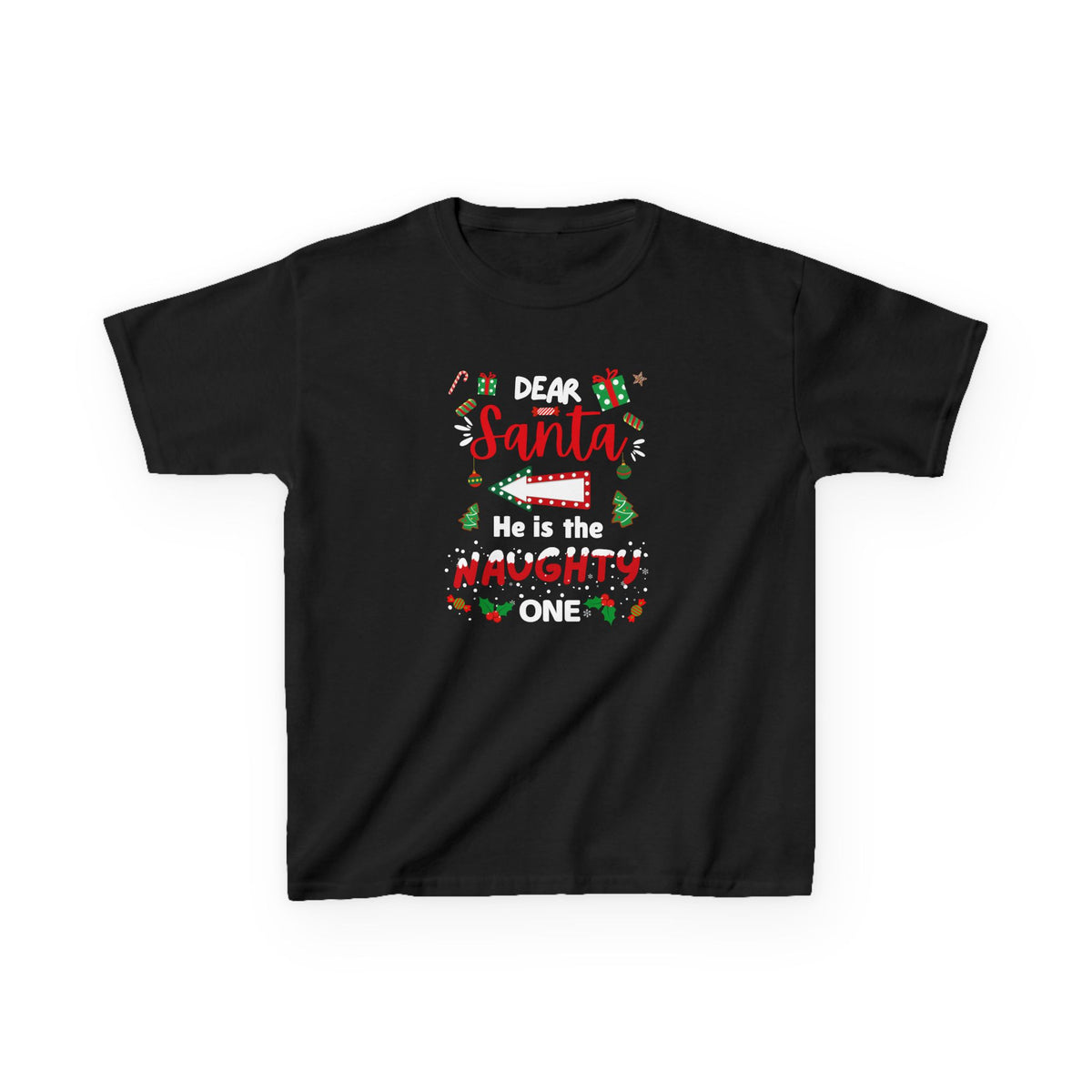 Dear Santa, He is the Naughty One - Youth/Kids Heavy Cotton Tee
