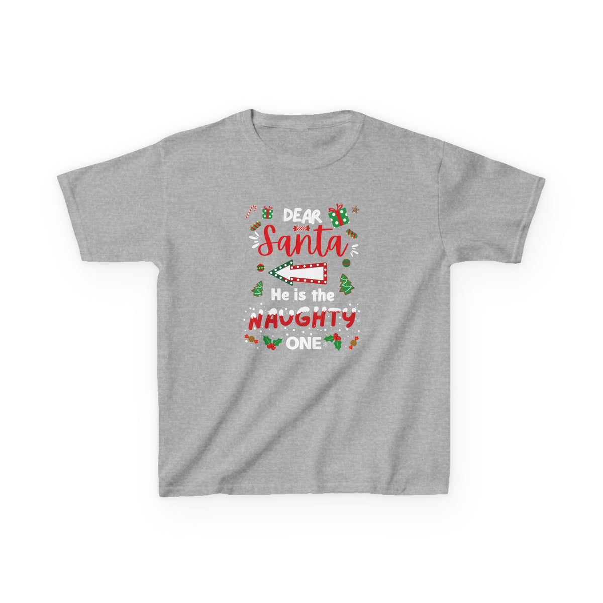 Dear Santa, He is the Naughty One - Youth/Kids Heavy Cotton Tee
