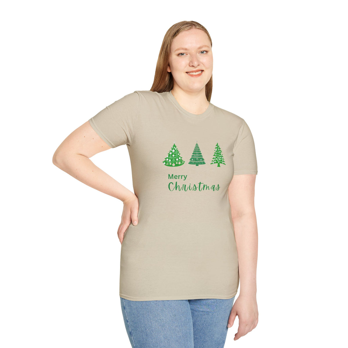 Green Christmas Trees - Unisex Softstyle T-Shirt