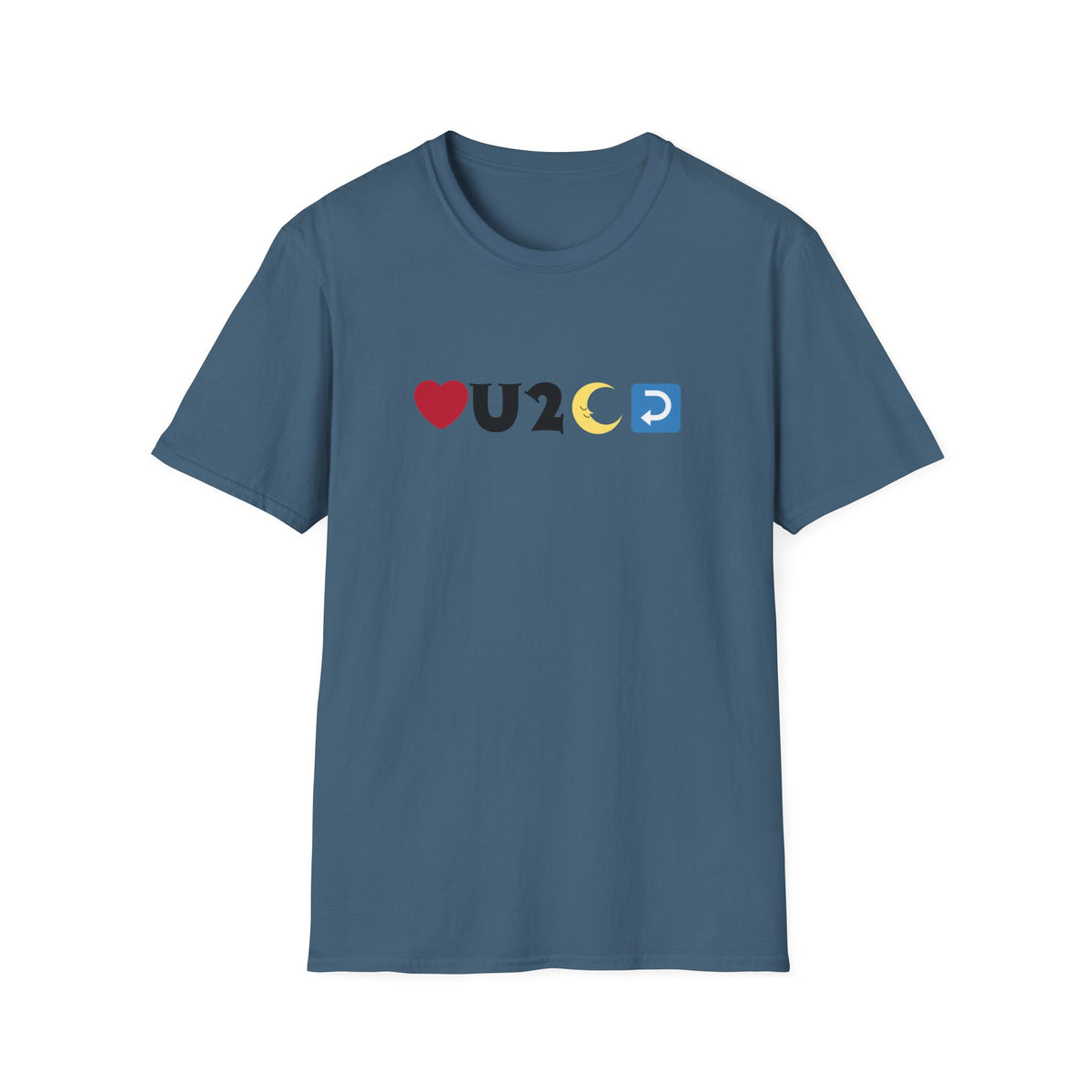 Love you to the moon and back emoji - Unisex Softstyle T-Shirt