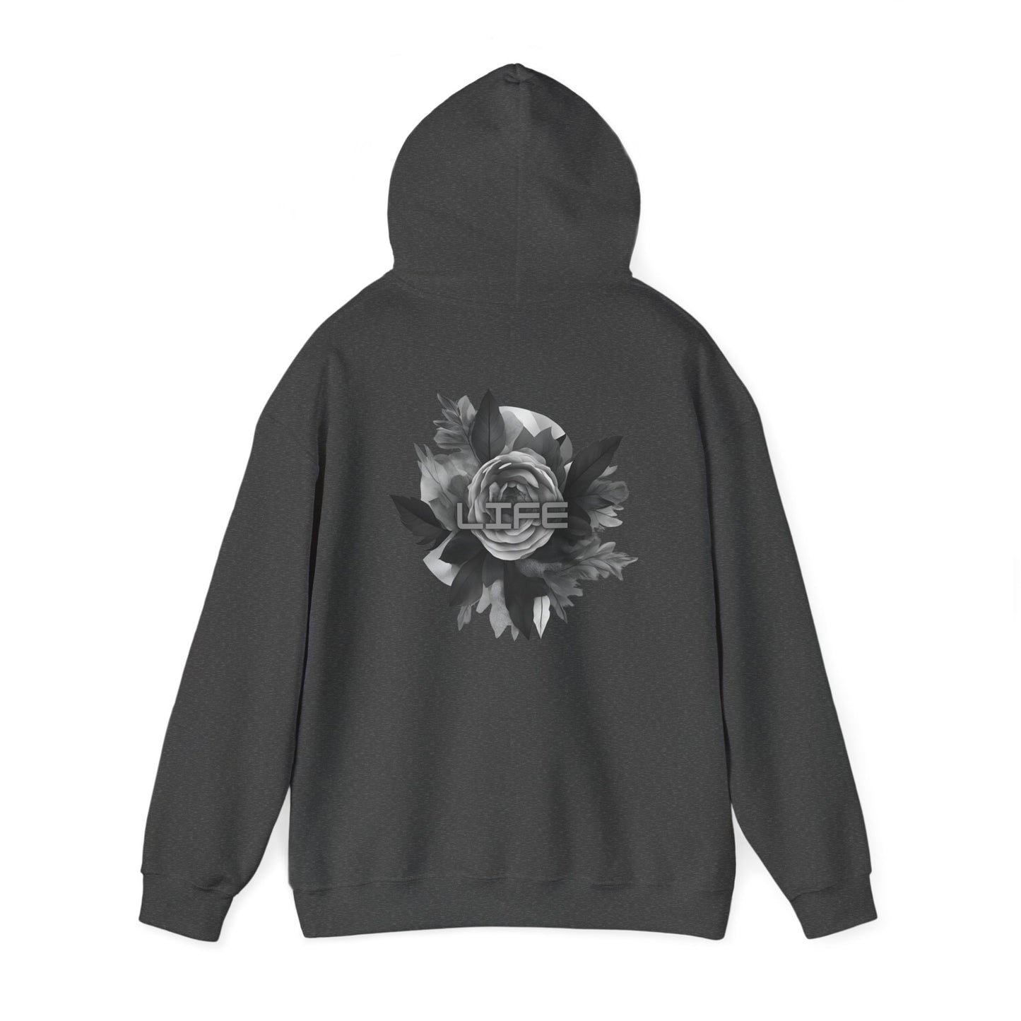 Life (printed on back) - Statement Graphic - Unisex Heavy Blend™ Hooded Sweatshirt