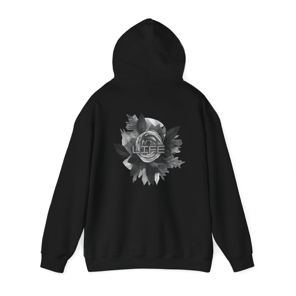 Life (printed on back) - Statement Graphic - Unisex Heavy Blend™ Hooded Sweatshirt