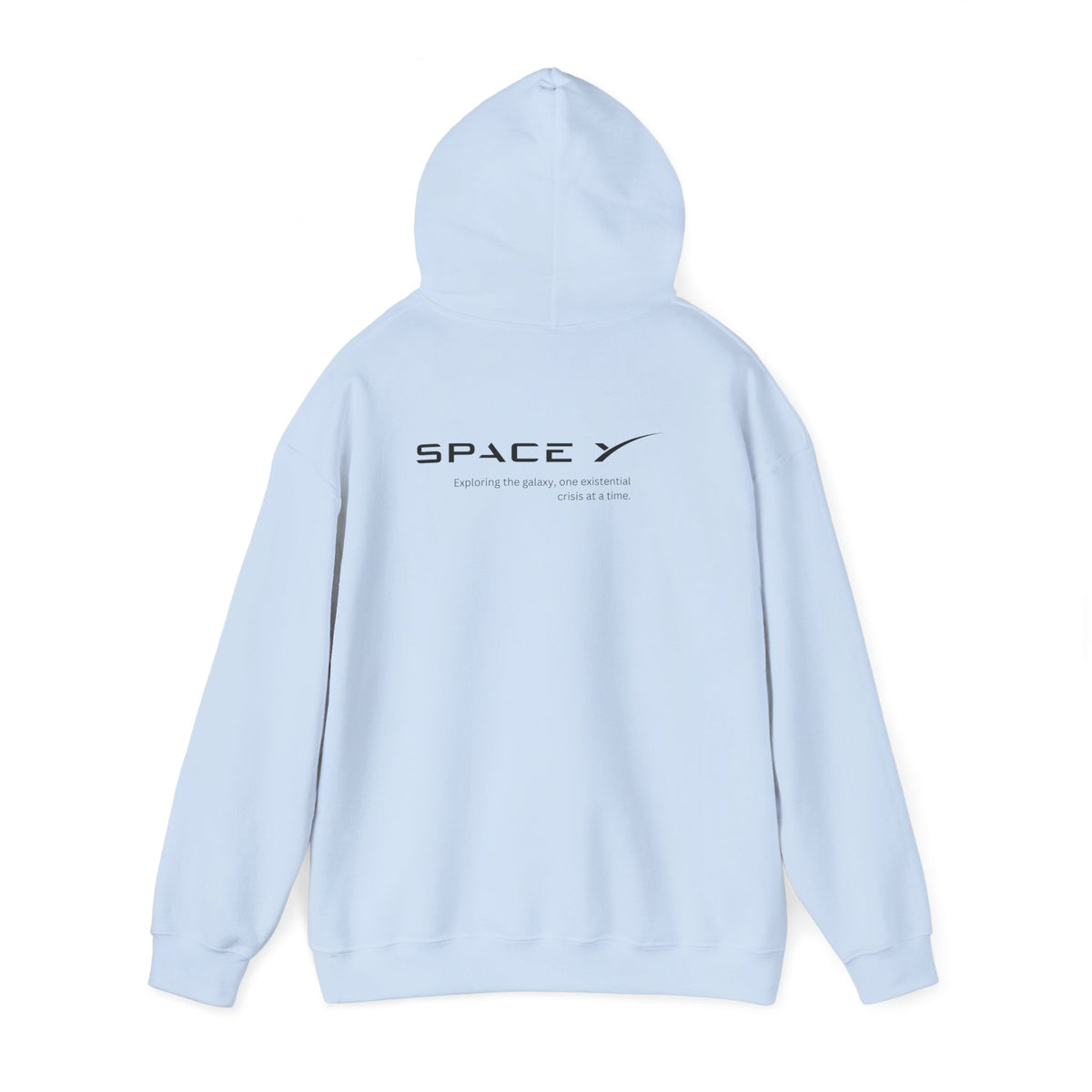 Space Y - exploring the galaxy one existential crisis at a time (printed on back) - Modern Vibes - Unisex Heavy Blend™ Hooded Sweatshirt