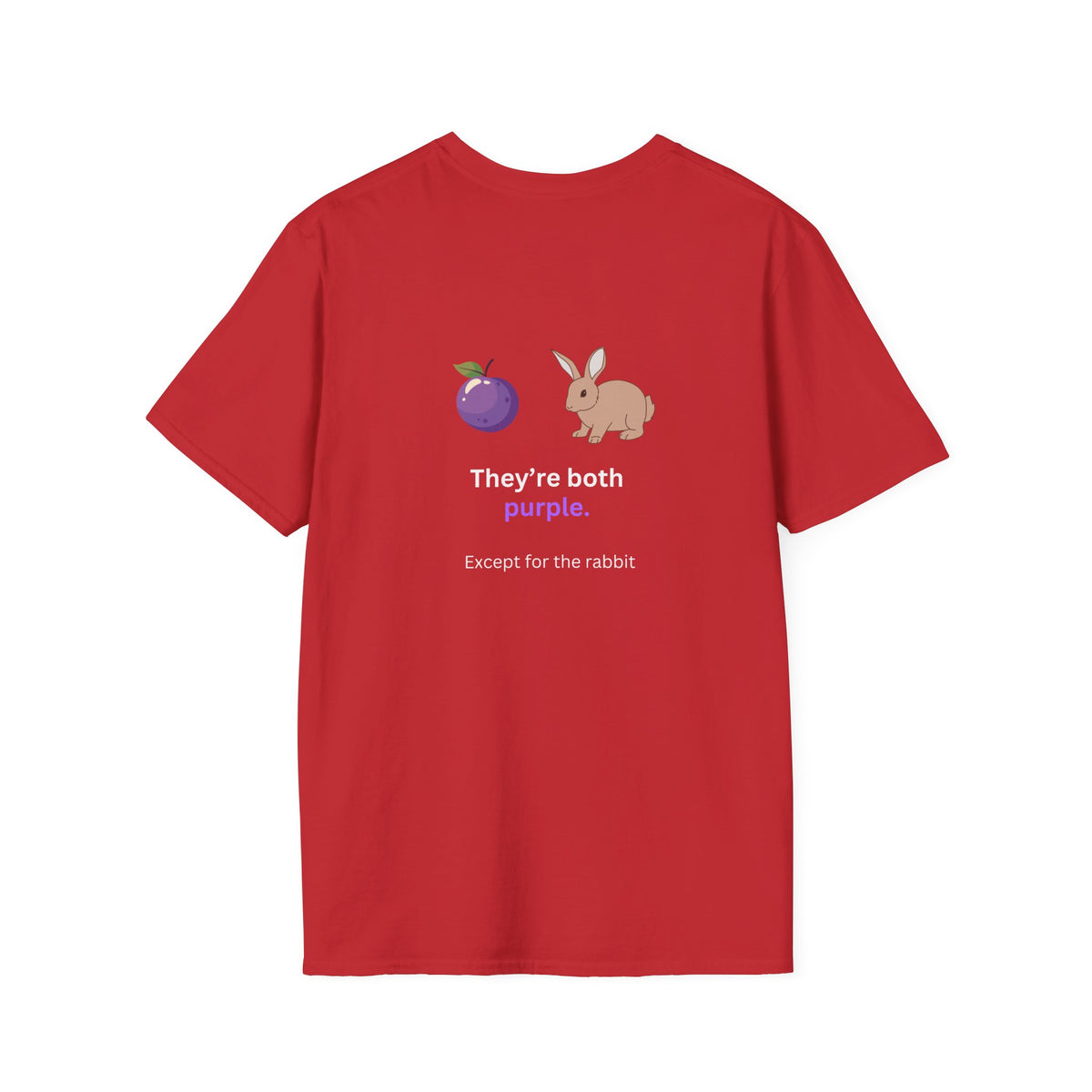 Difference between a Plum and a Rabbit? - Funny - Unisex Softstyle T-Shirt
