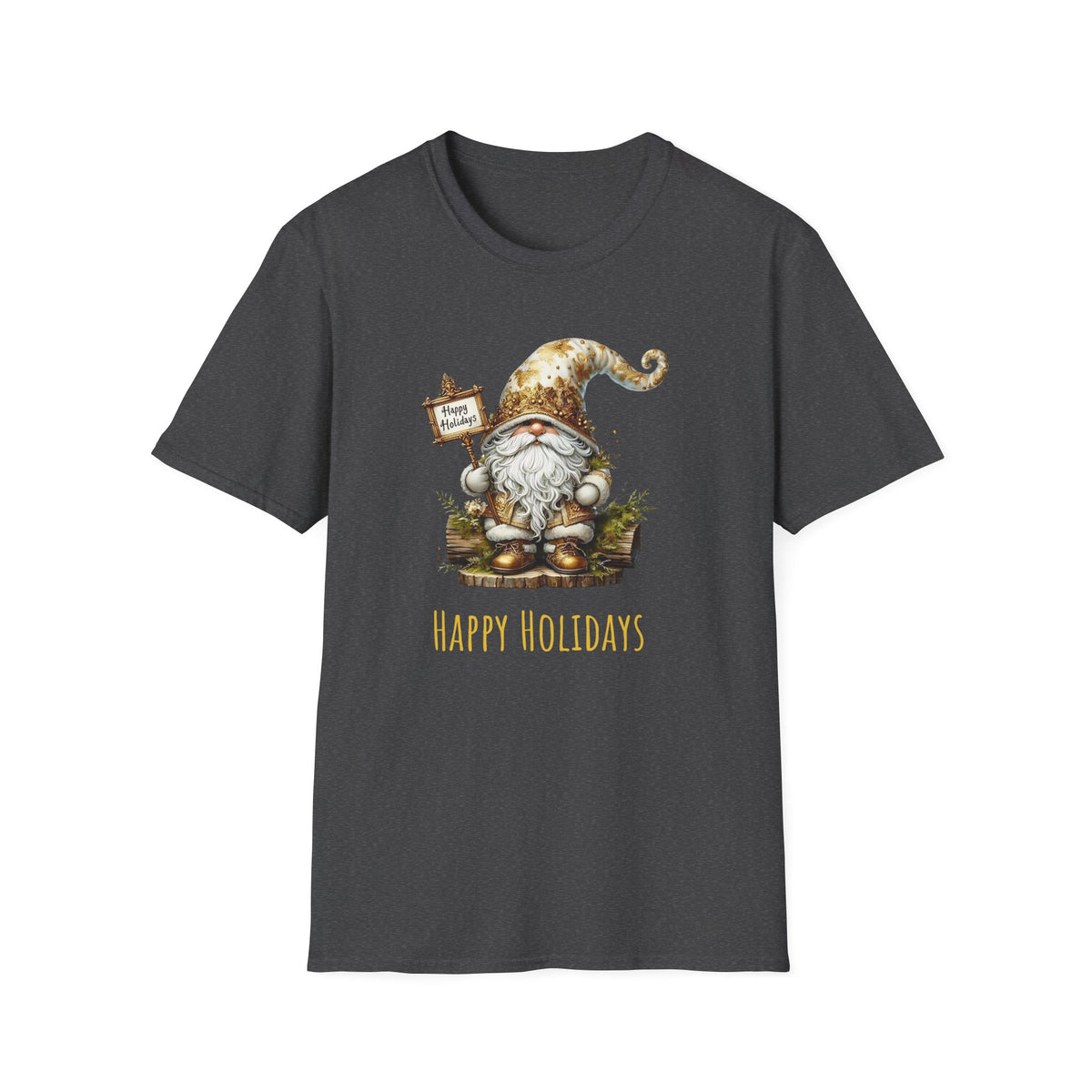 Happy Holidays (gnome) - Christmas- Unisex Softstyle T-Shirt