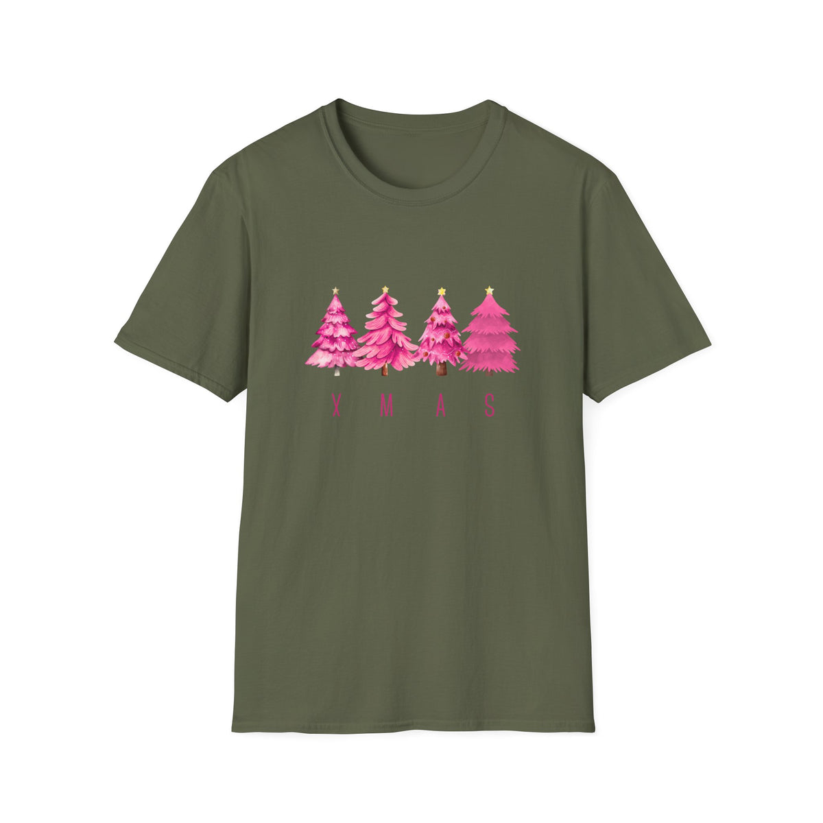 XMAS trees (pink) - Unisex Softstyle T-Shirt