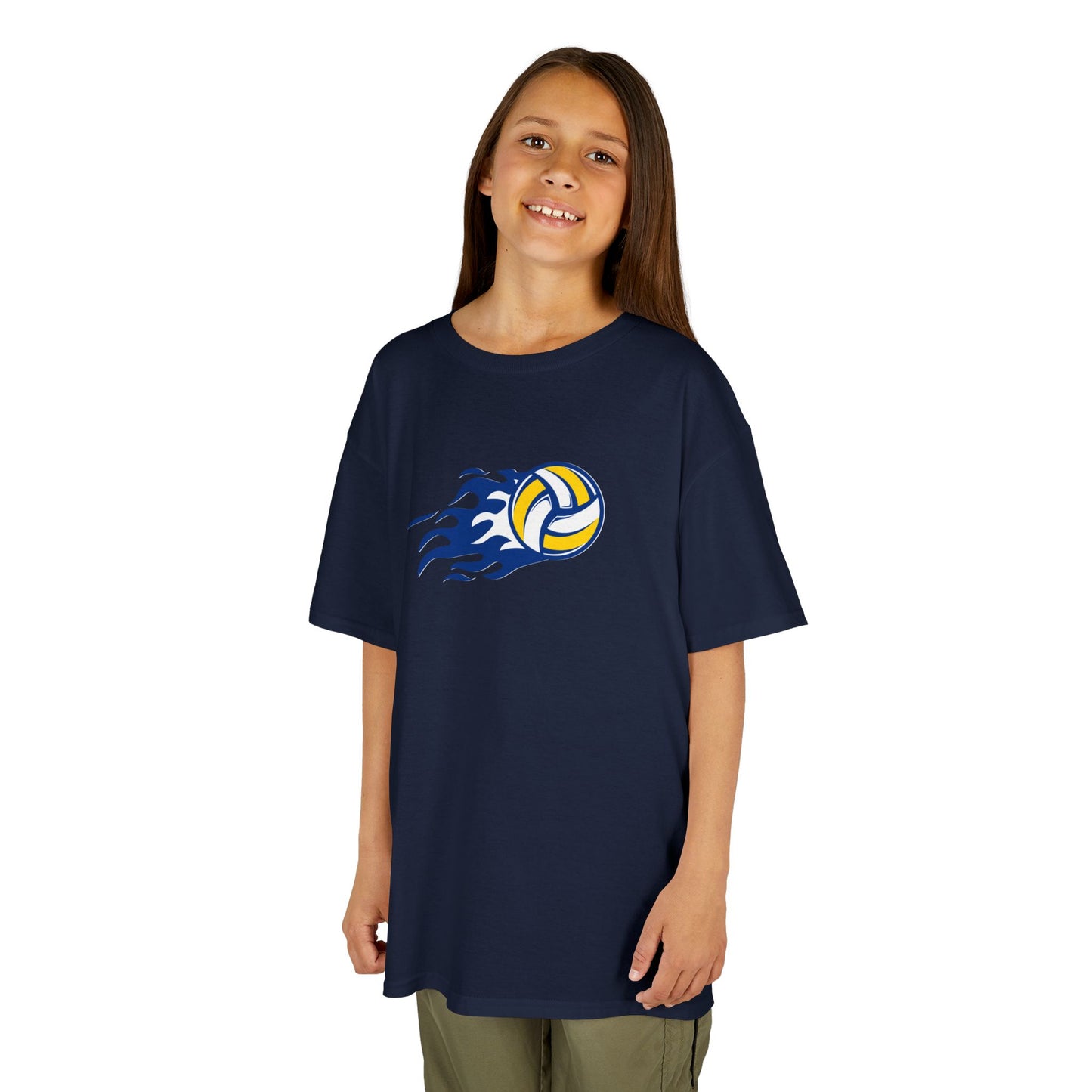 Volleyball Flame - blue/yellow - Kids Heavy Cotton™ Tee