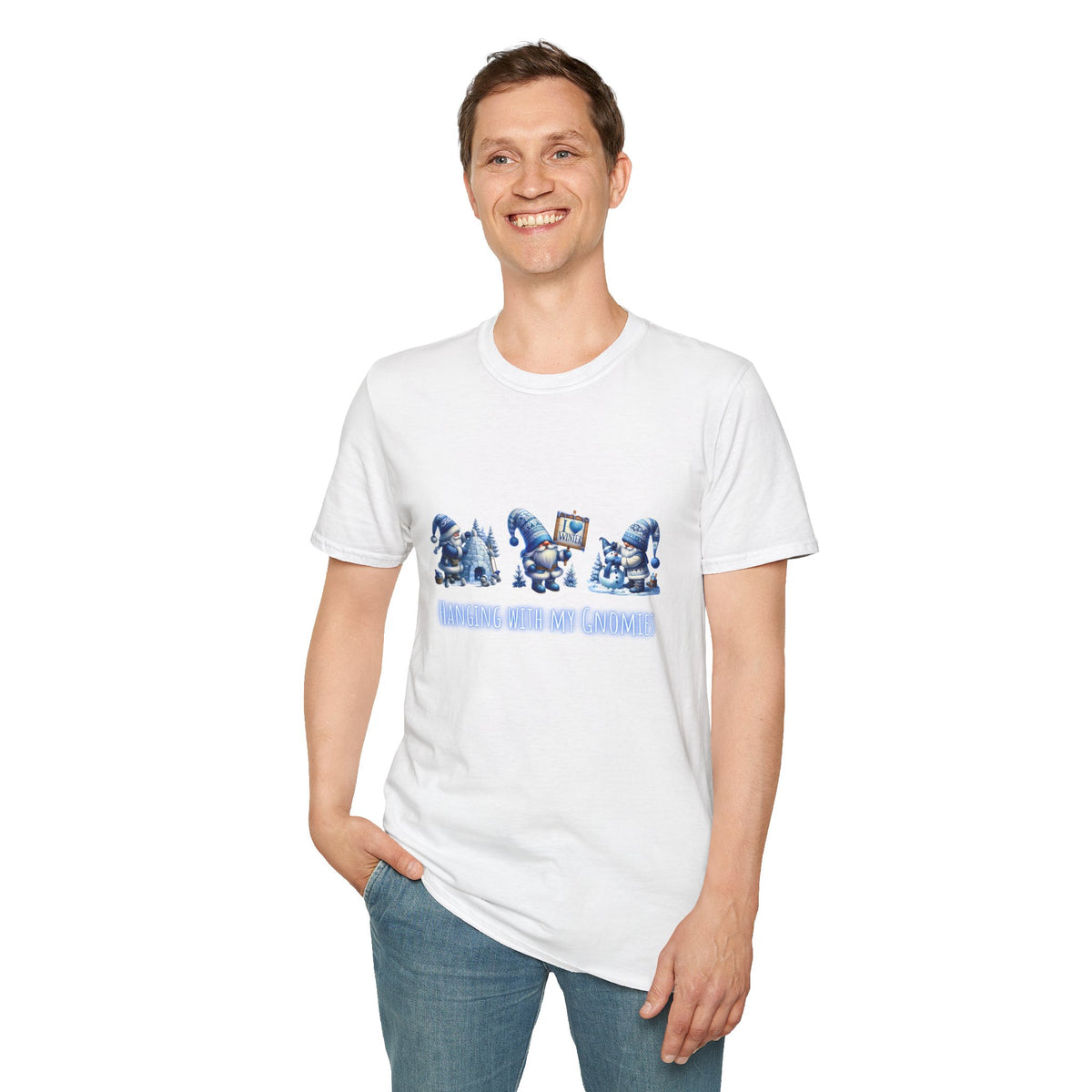 Hanging with my Gnomies - Christmas- Unisex Softstyle T-Shirt
