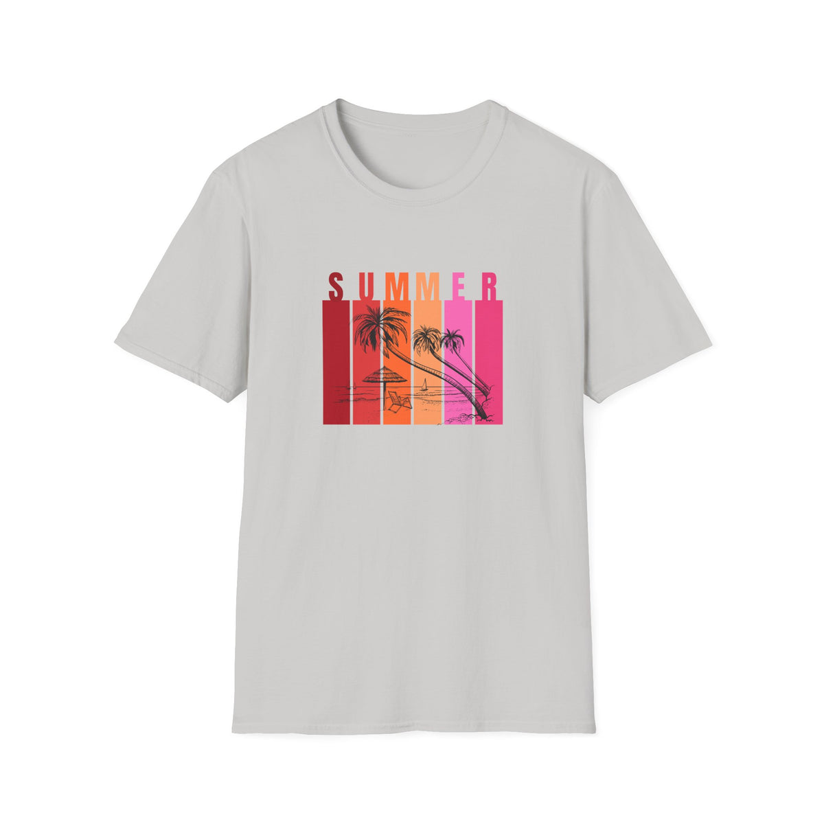 Summer (red bars) - Unisex Softstyle T-Shirt