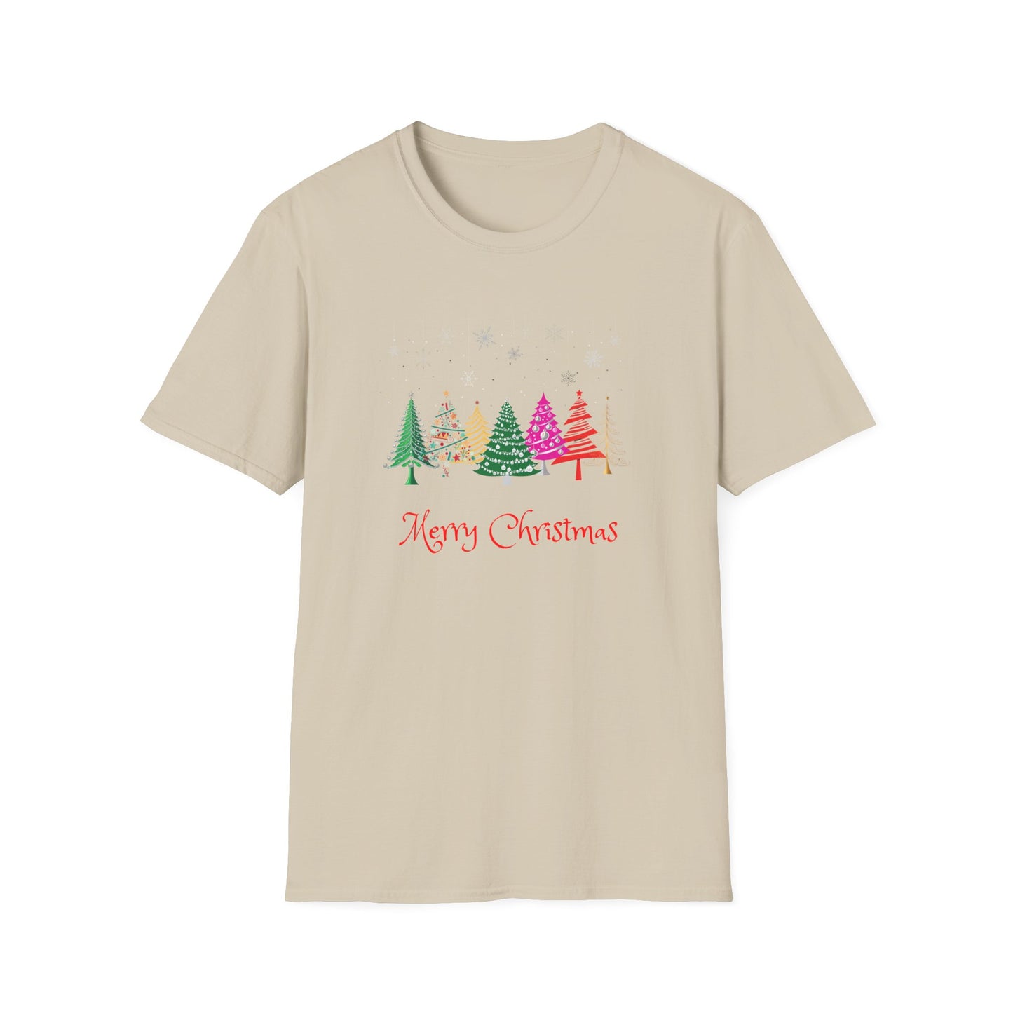 Colourful Christmas Trees - Unisex Softstyle T-Shirt