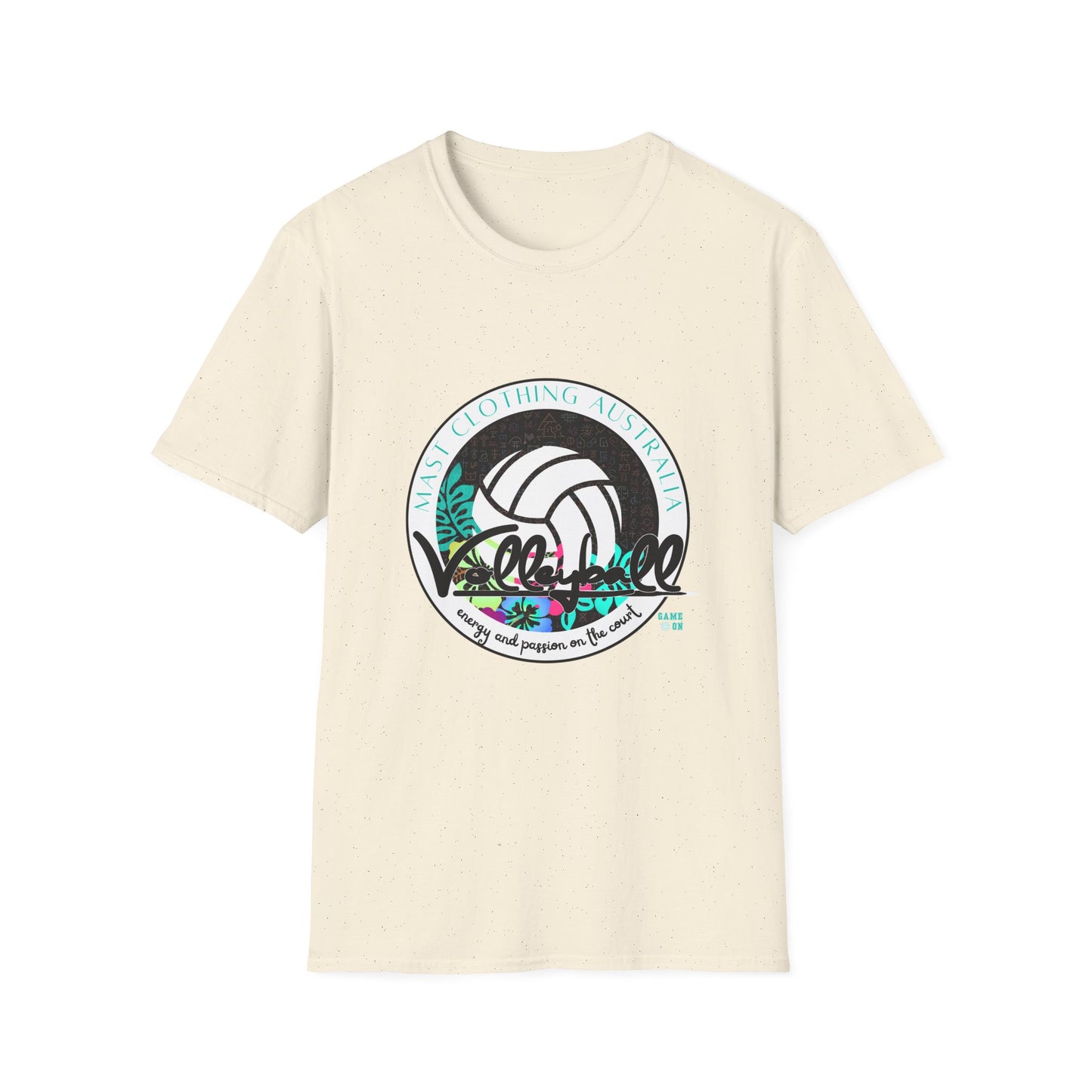 Volleyball graphic (teal) - Unisex Softstyle T-Shirt