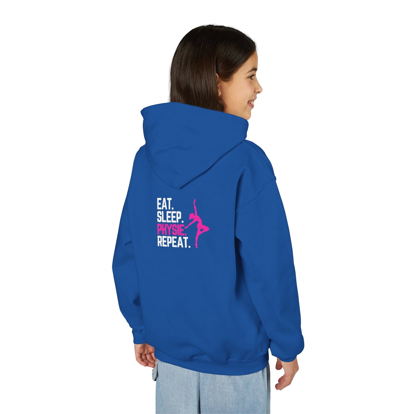 Eat Sleep Physie Repeat (printed on back) - Youth Heavy Blend Hoodie