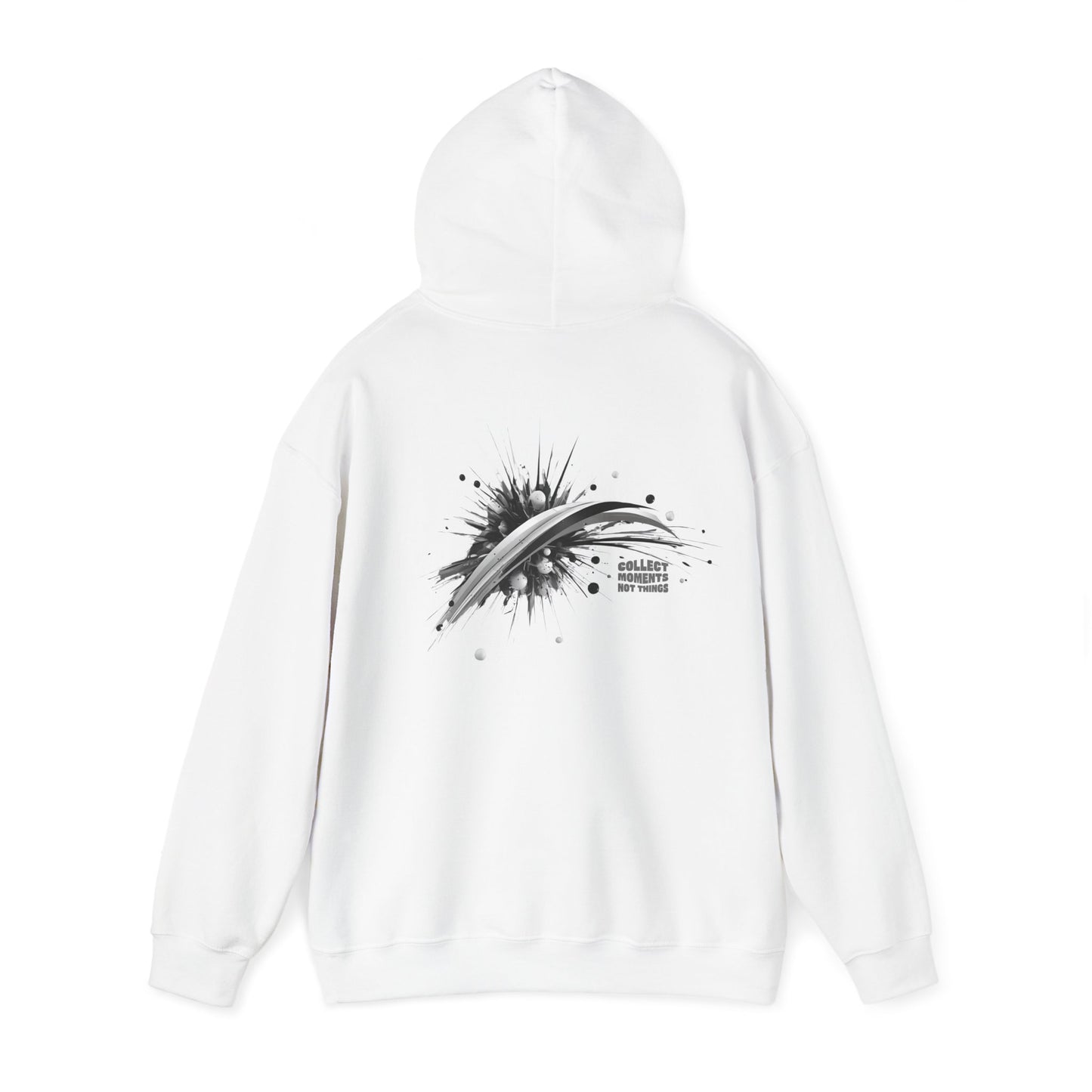 Collect moments not things Splash (printed on back) - Modern Vibes - Unisex Heavy Blend™ Hooded Sweatshirt