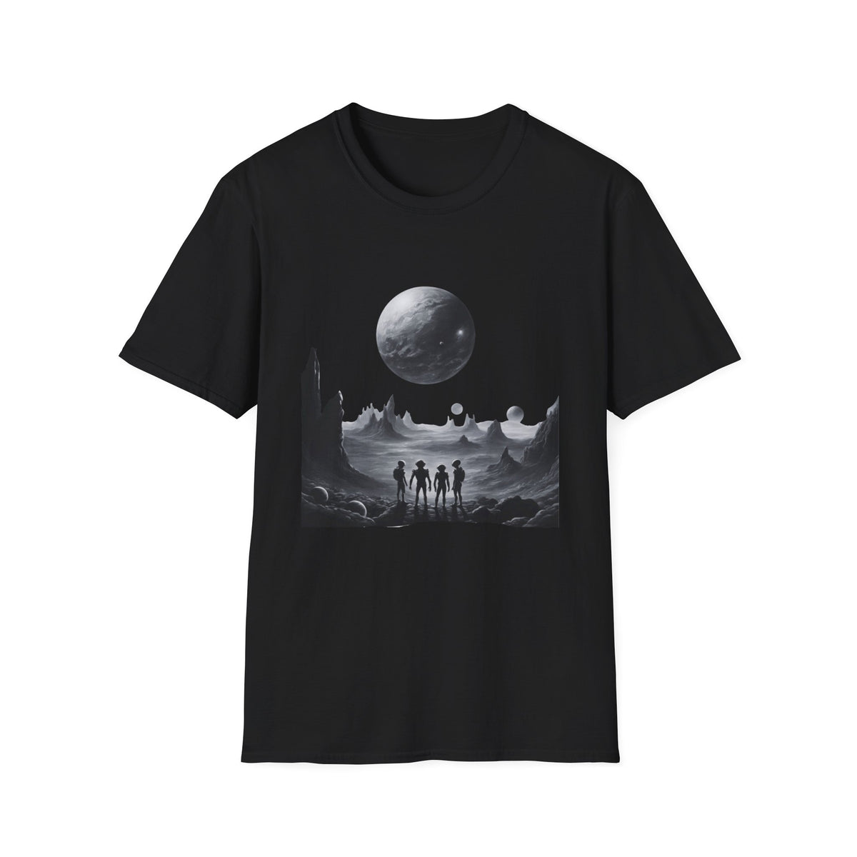 Alien moonscape - Statement Graphic - Unisex Softstyle T-Shirt
