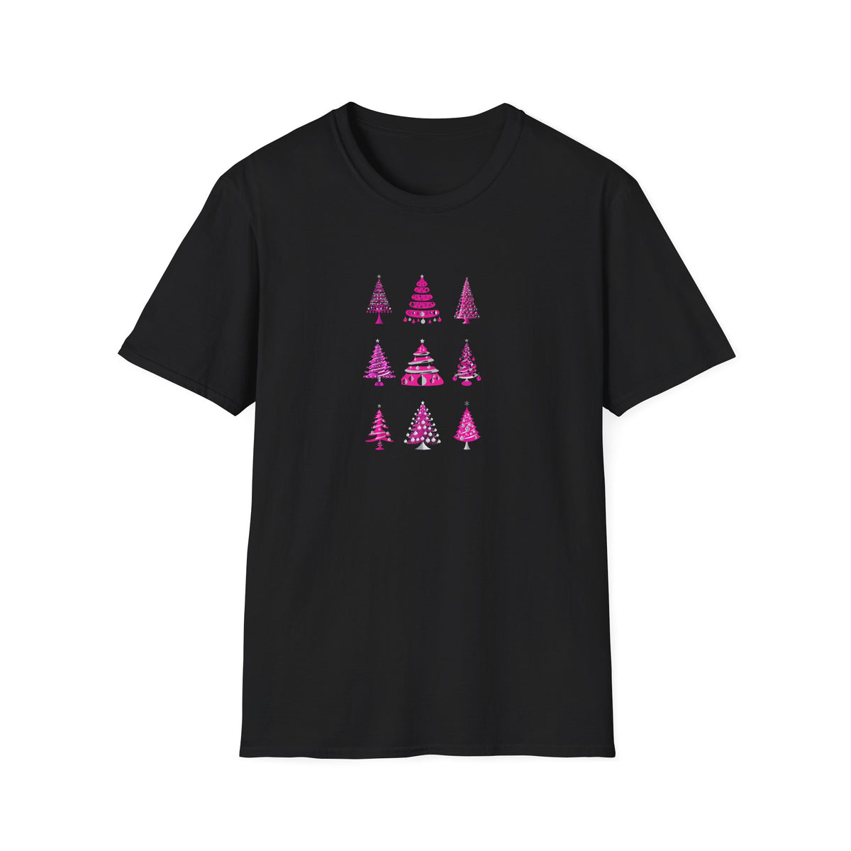 Pink Christmas Trees - Unisex Softstyle T-Shirt
