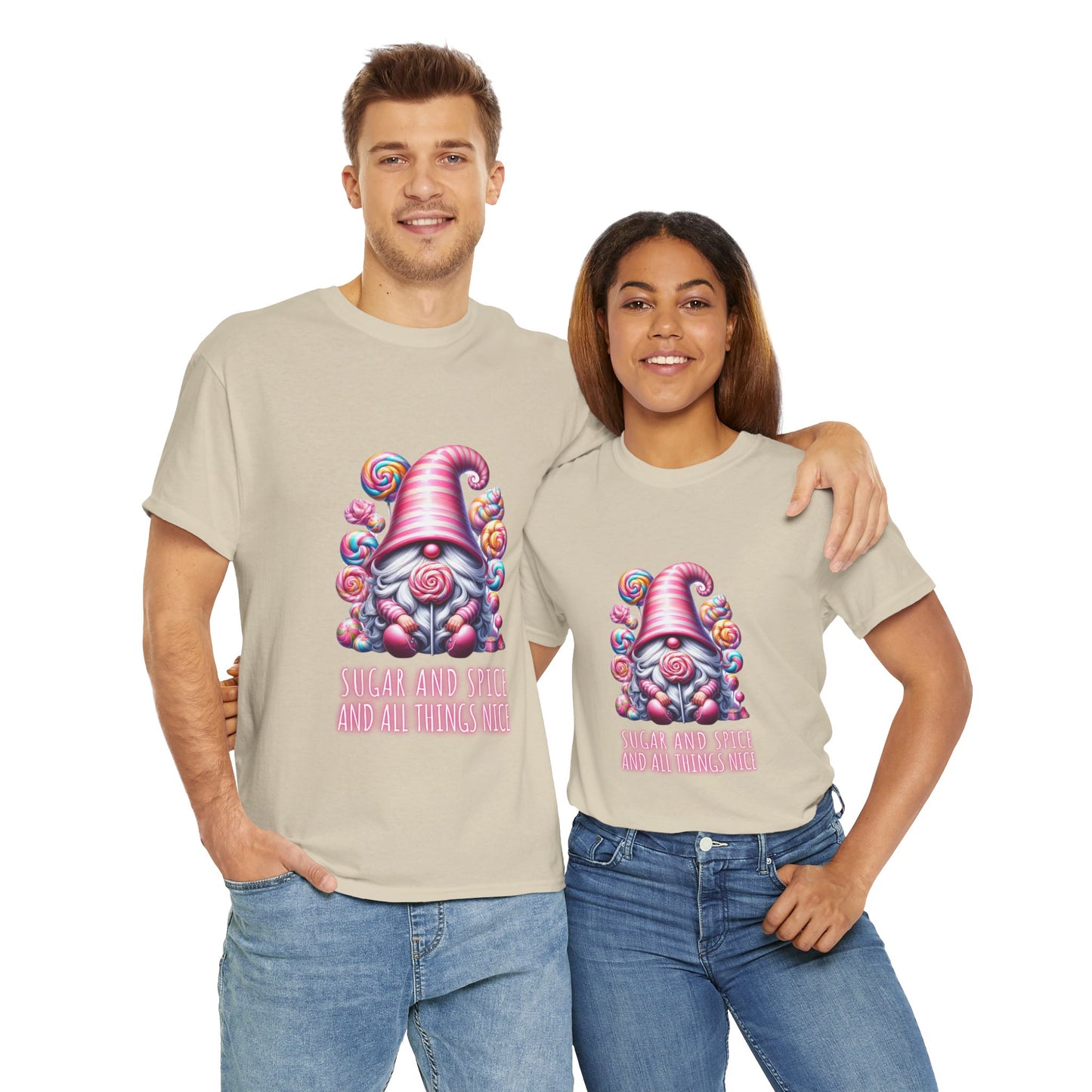 Sugar and Spice and all things nice - Gnome - Unisex Heavy Cotton Tee