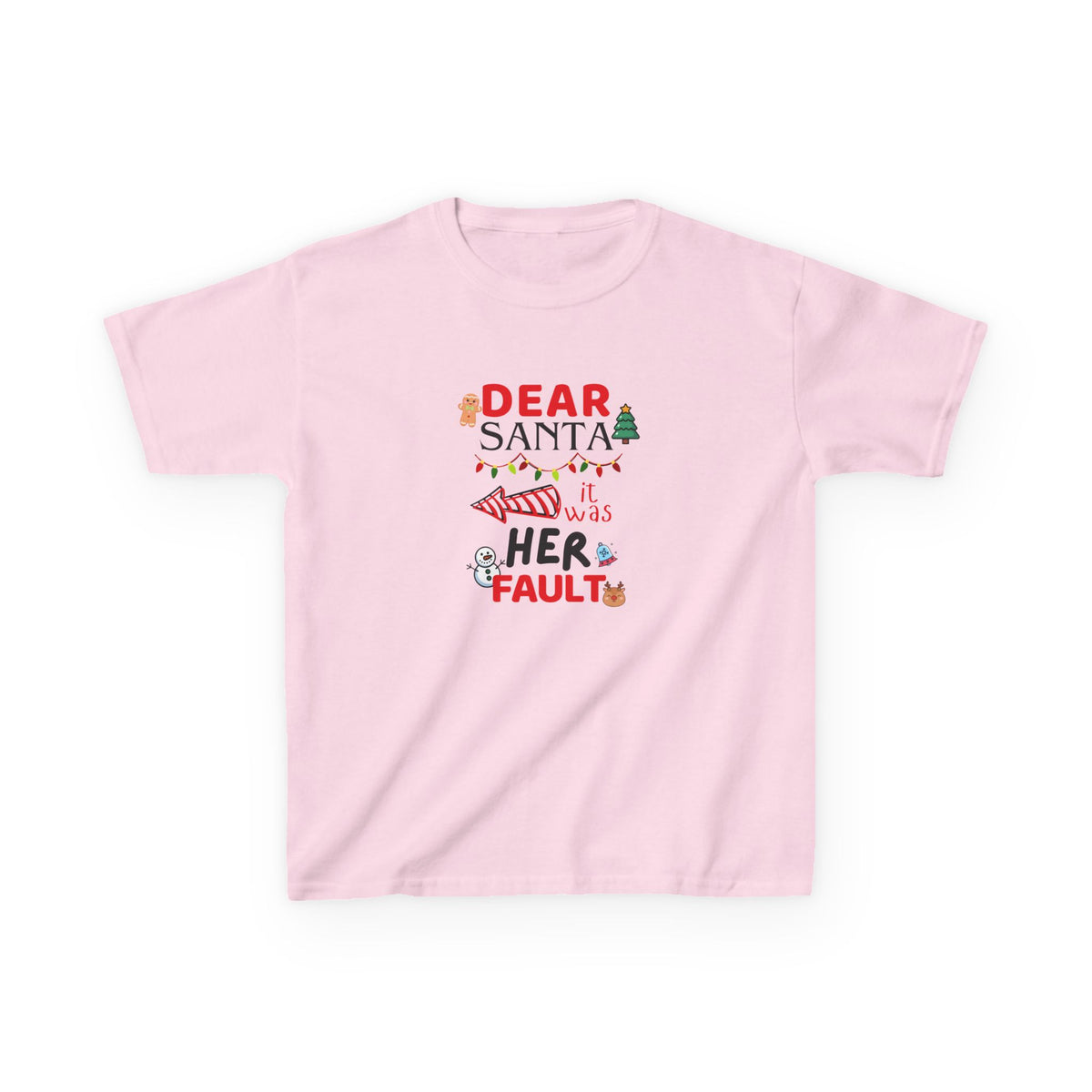 Dear Santa, it was Her Fault - Youth/Kids Heavy Cotton Tee