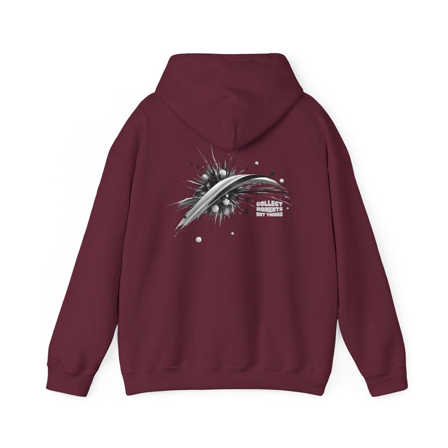 Collect moments not things Splash (printed on back) - Modern Vibes - Unisex Heavy Blend™ Hooded Sweatshirt