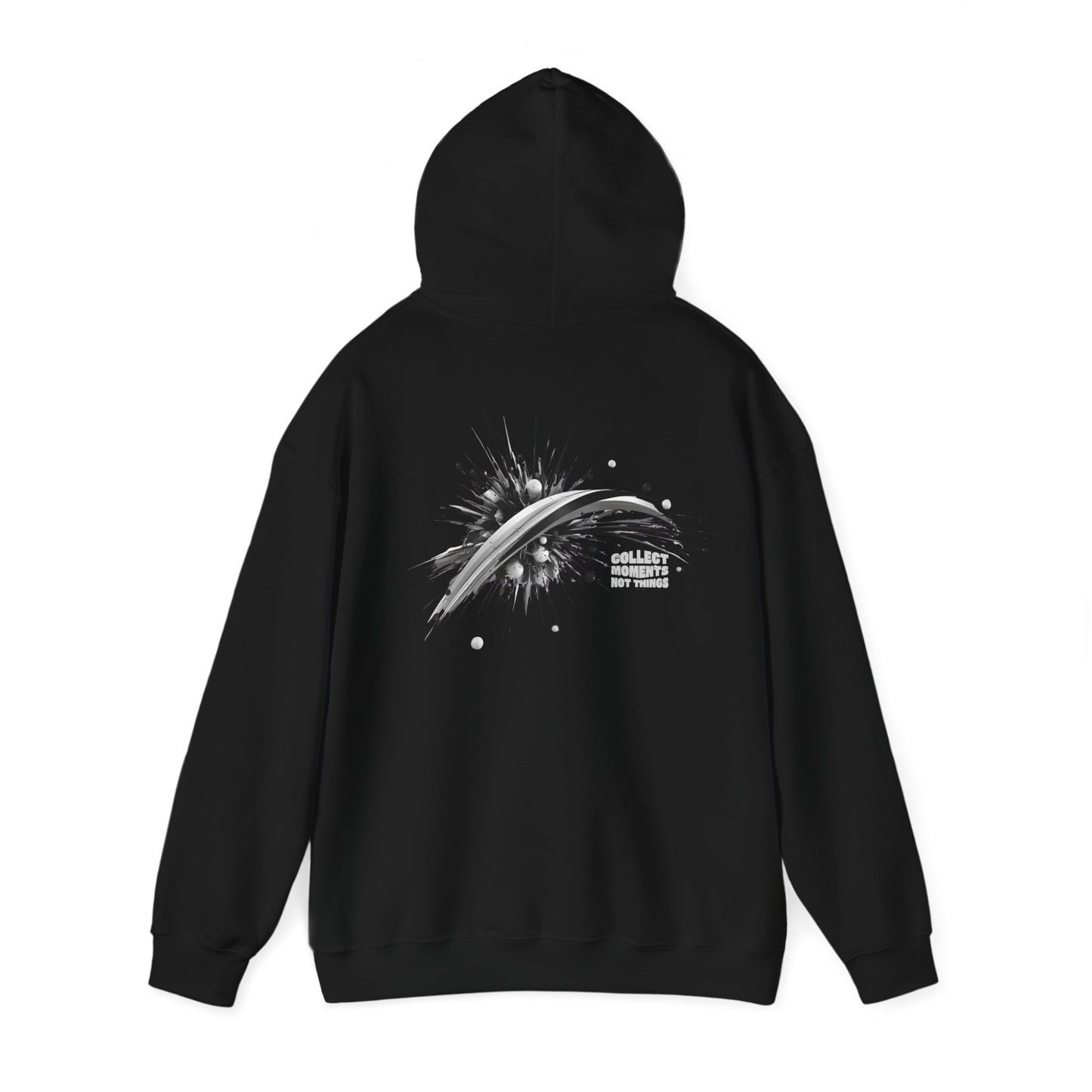 Collect moments not things Splash (printed on back) - Modern Vibes - Unisex Heavy Blend™ Hooded Sweatshirt