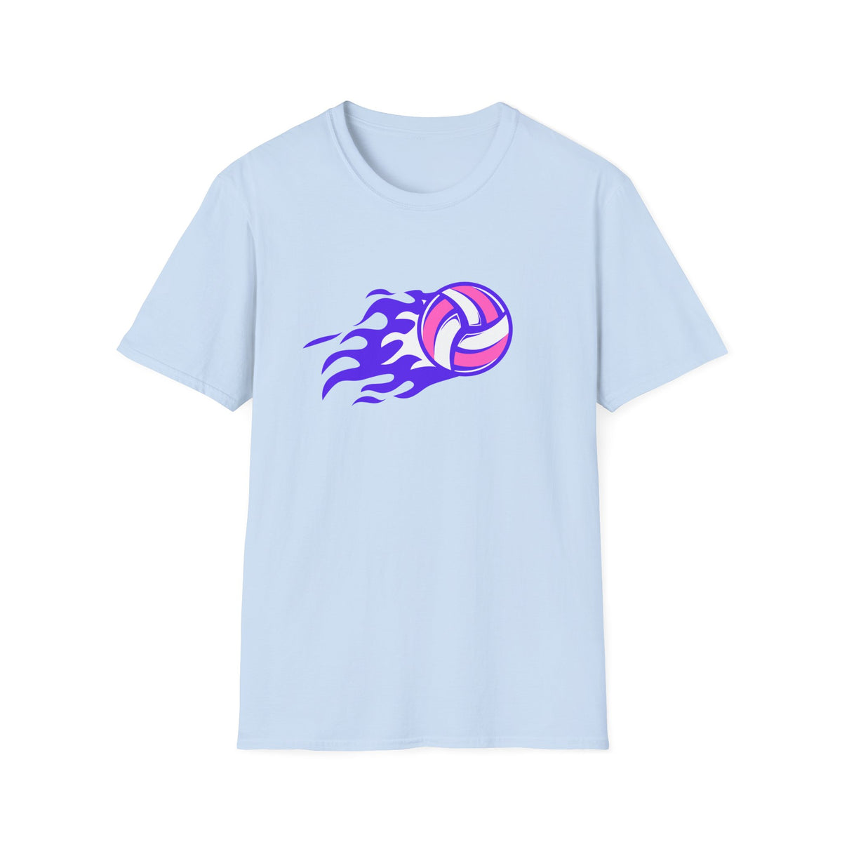 Volleyball Flame (purple) - Unisex Softstyle T-Shirt