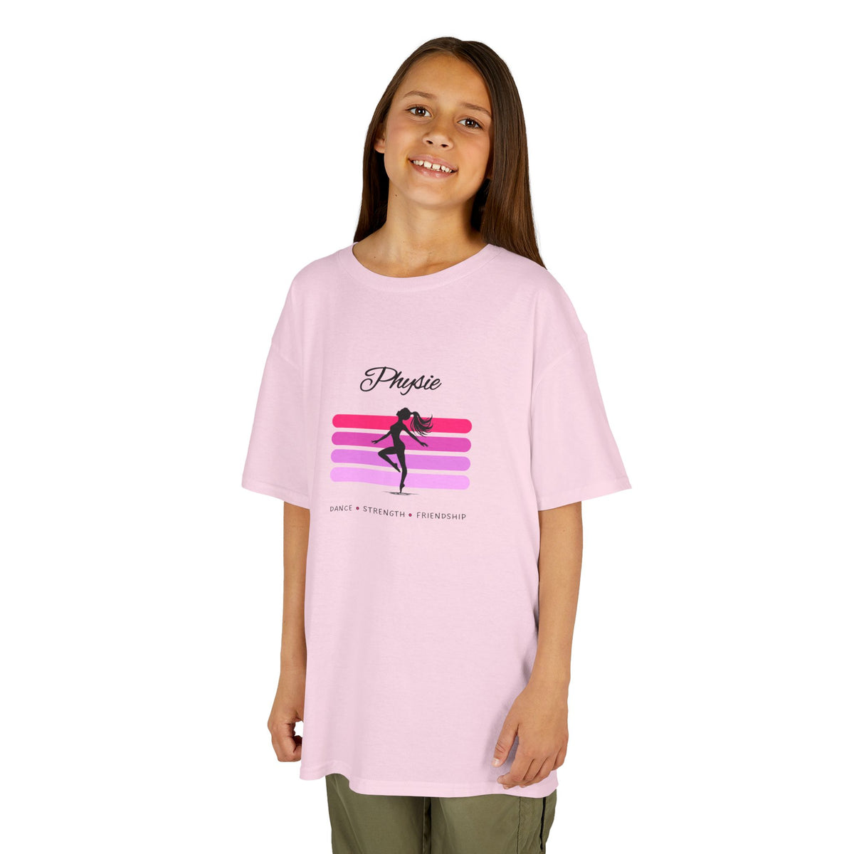 Physie. Dance. Strength. Friendship (pink) - Youth / Kids Heavy Cotton™ Tee