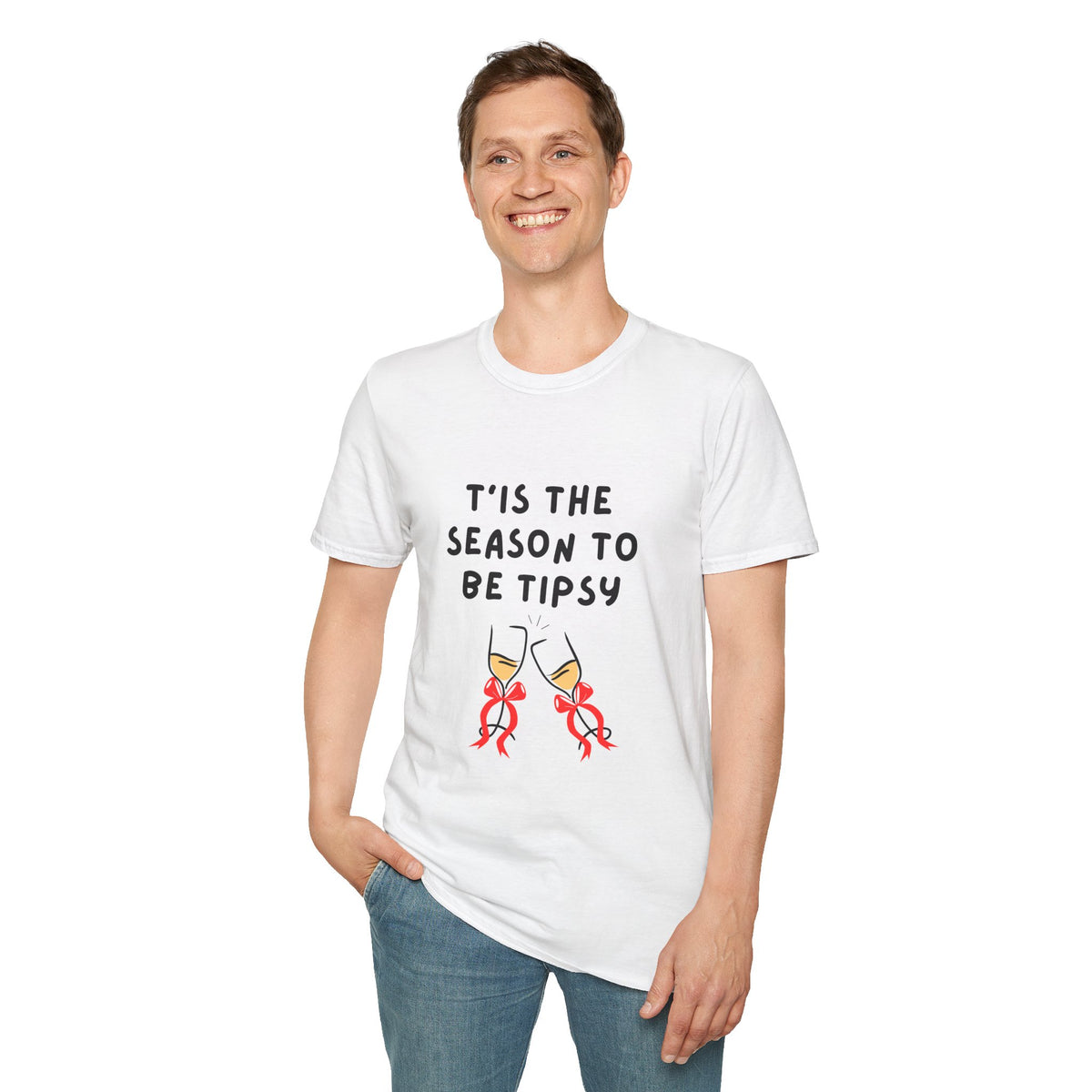 T'is the Season to be Tipsy - Christmas - Unisex Softstyle T-Shirt