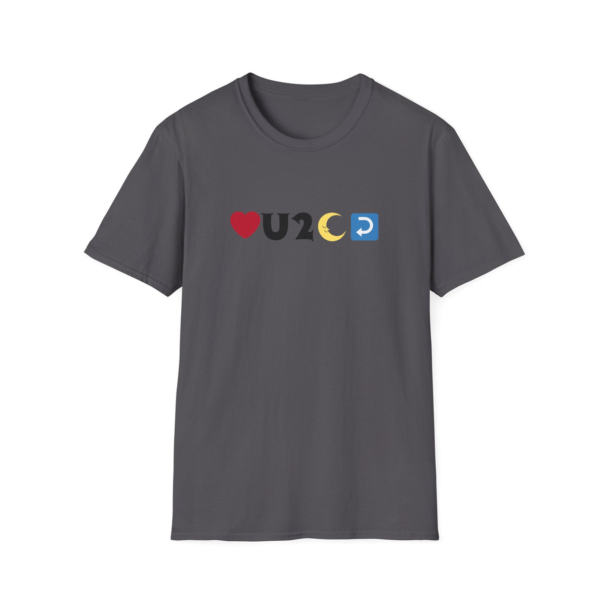 Love you to the moon and back emoji - Unisex Softstyle T-Shirt