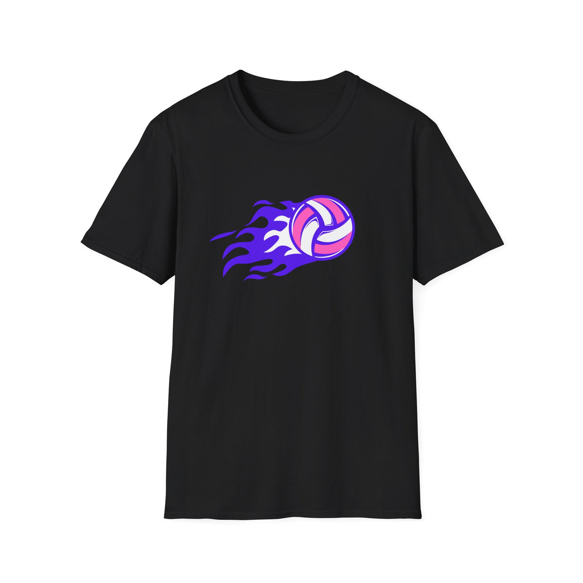 Volleyball Flame (purple) - Unisex Softstyle T-Shirt