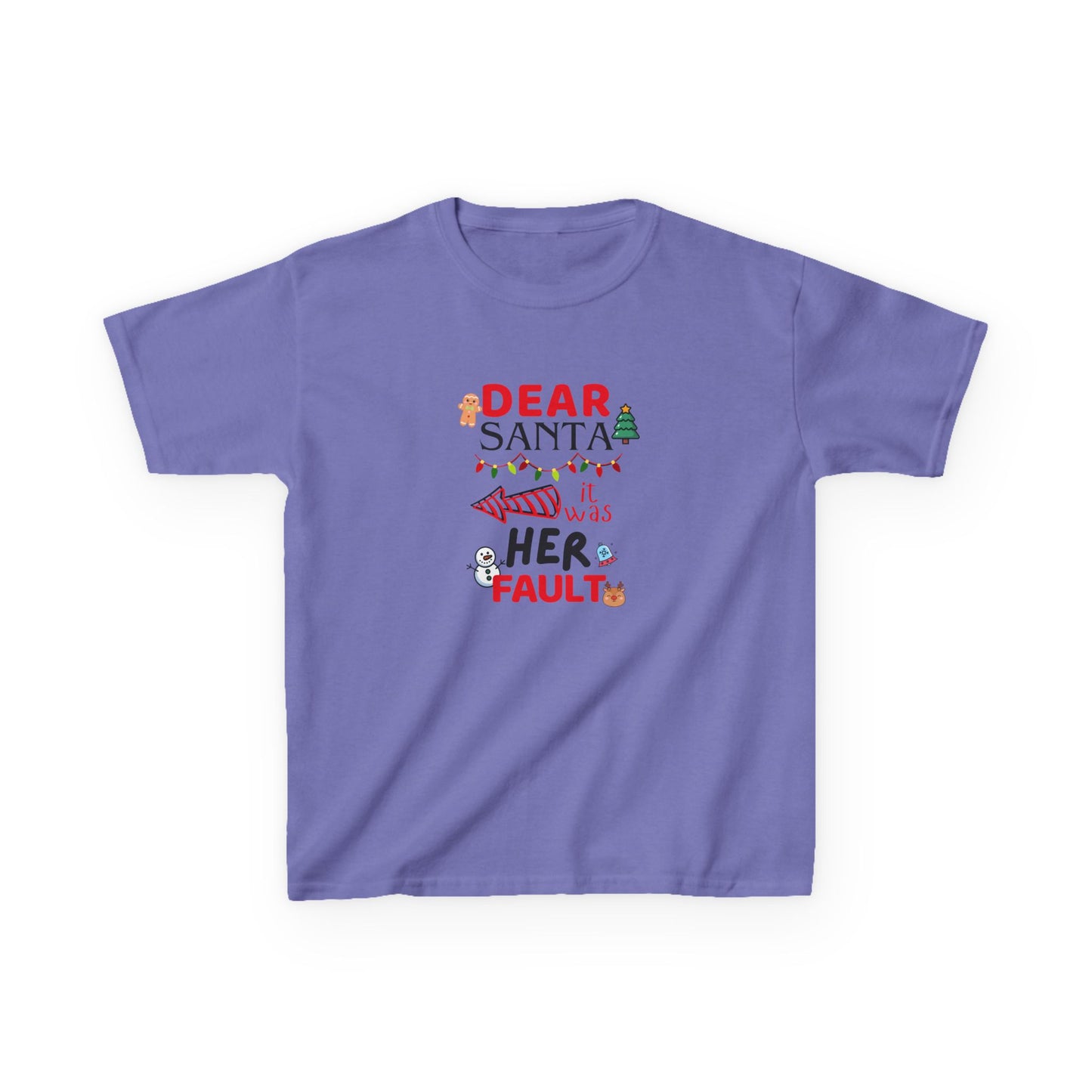 Dear Santa, it was Her Fault - Youth/Kids Heavy Cotton Tee