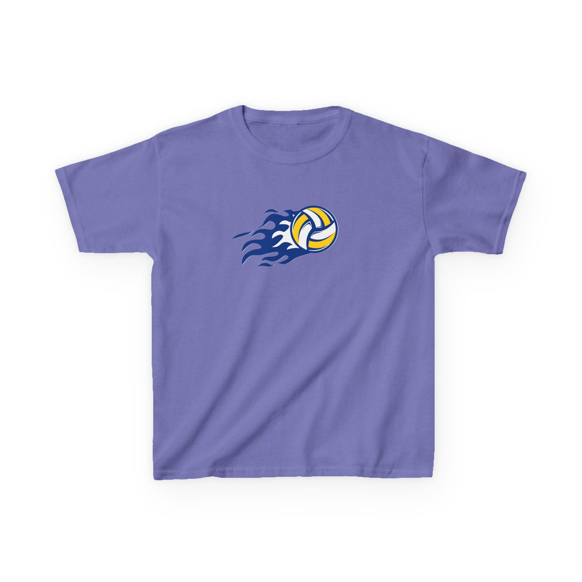 Volleyball Flame - blue/yellow - Kids Heavy Cotton™ Tee