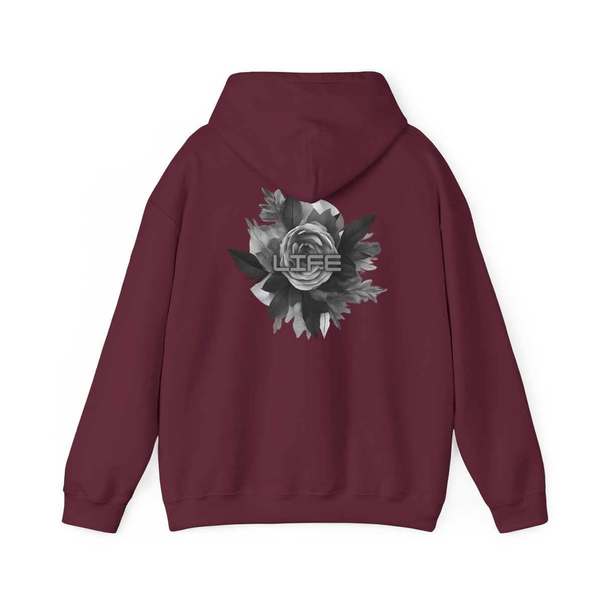 Life (printed on back) - Statement Graphic - Unisex Heavy Blend™ Hooded Sweatshirt