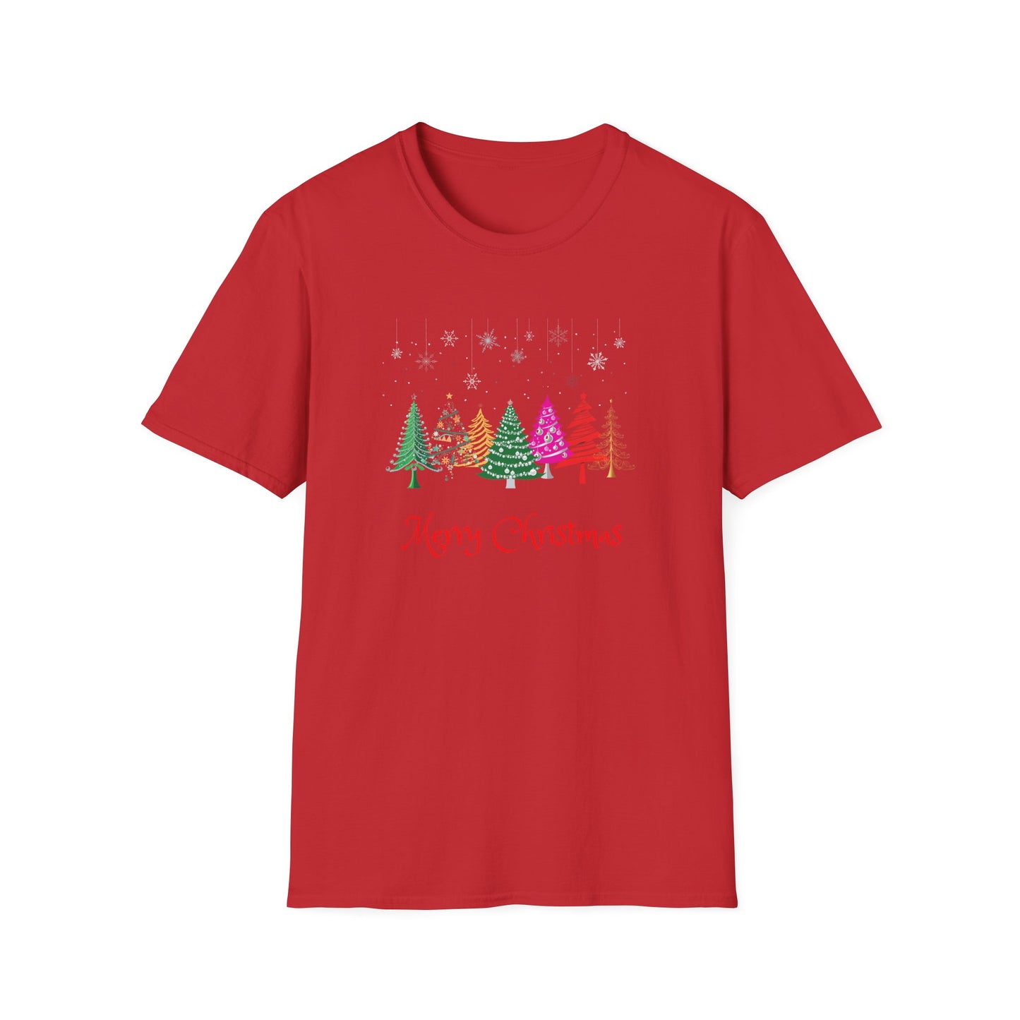 Colourful Christmas Trees - Unisex Softstyle T-Shirt