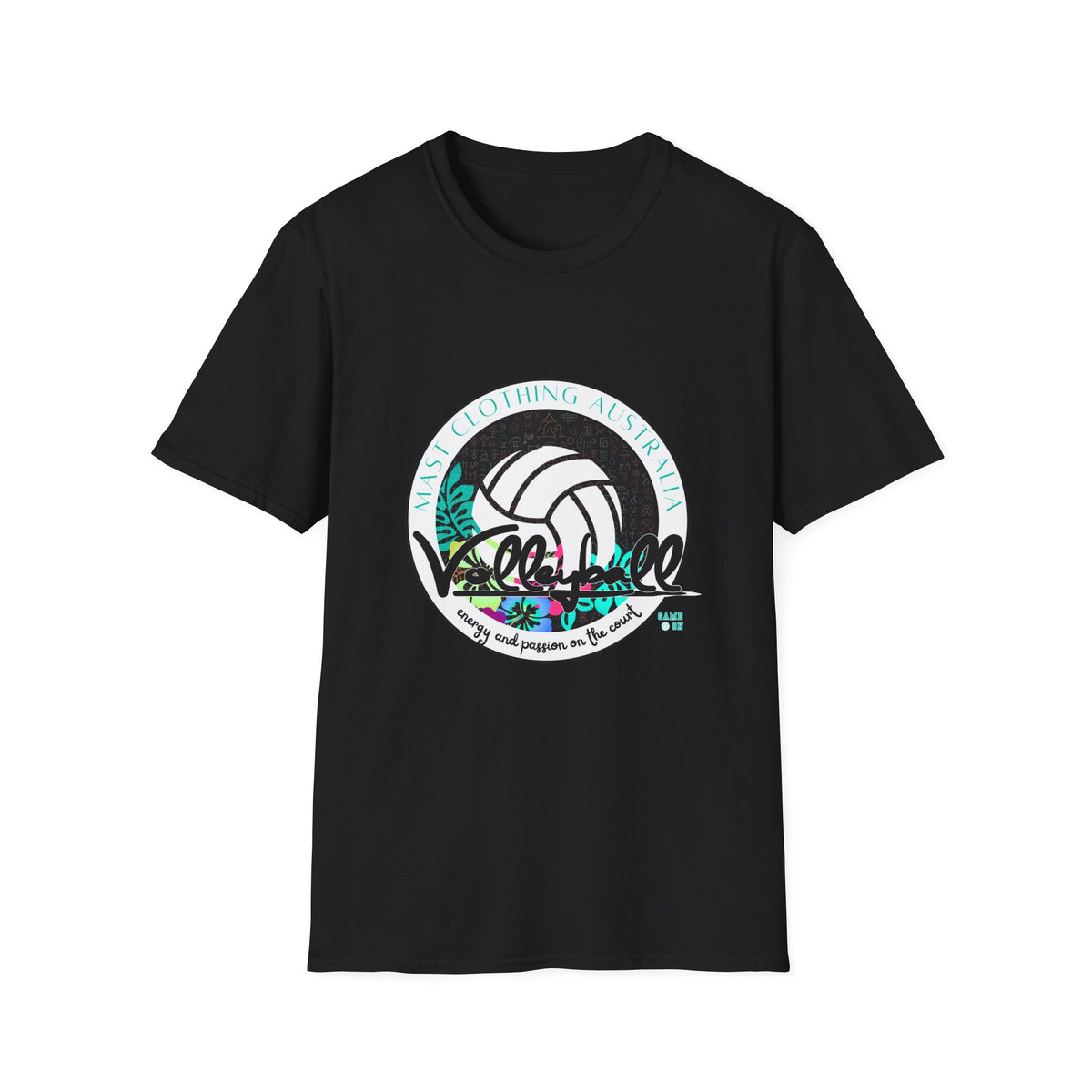 Volleyball graphic (teal) - Unisex Softstyle T-Shirt