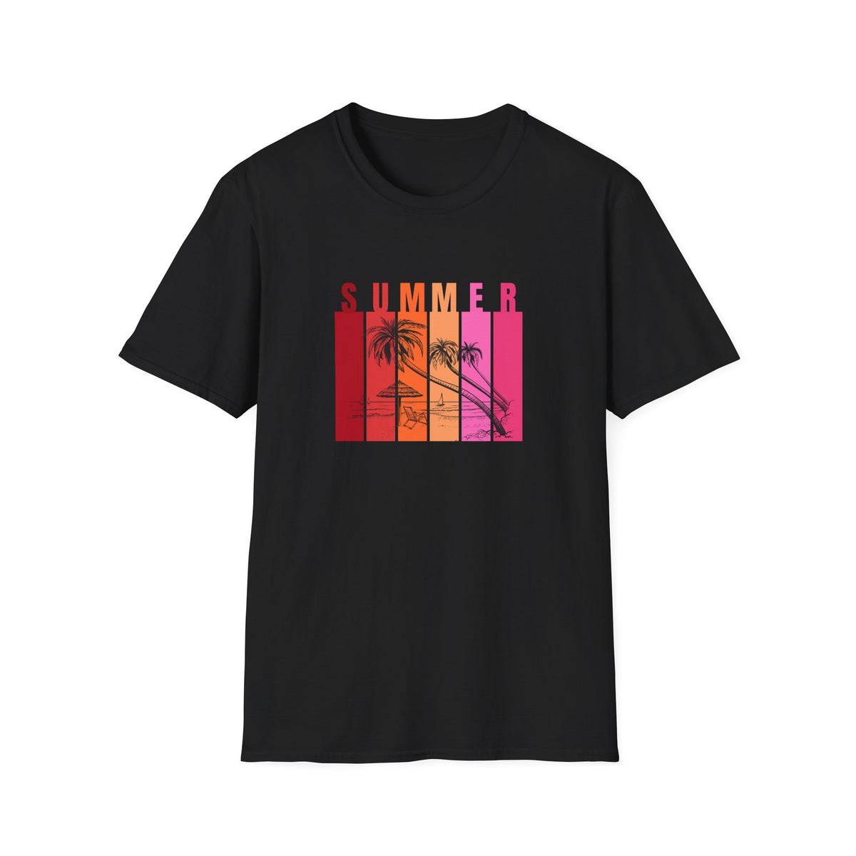 Summer (red bars) - Unisex Softstyle T-Shirt