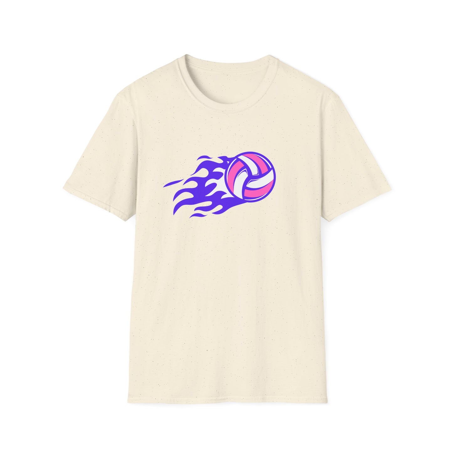 Volleyball Flame (purple) - Unisex Softstyle T-Shirt