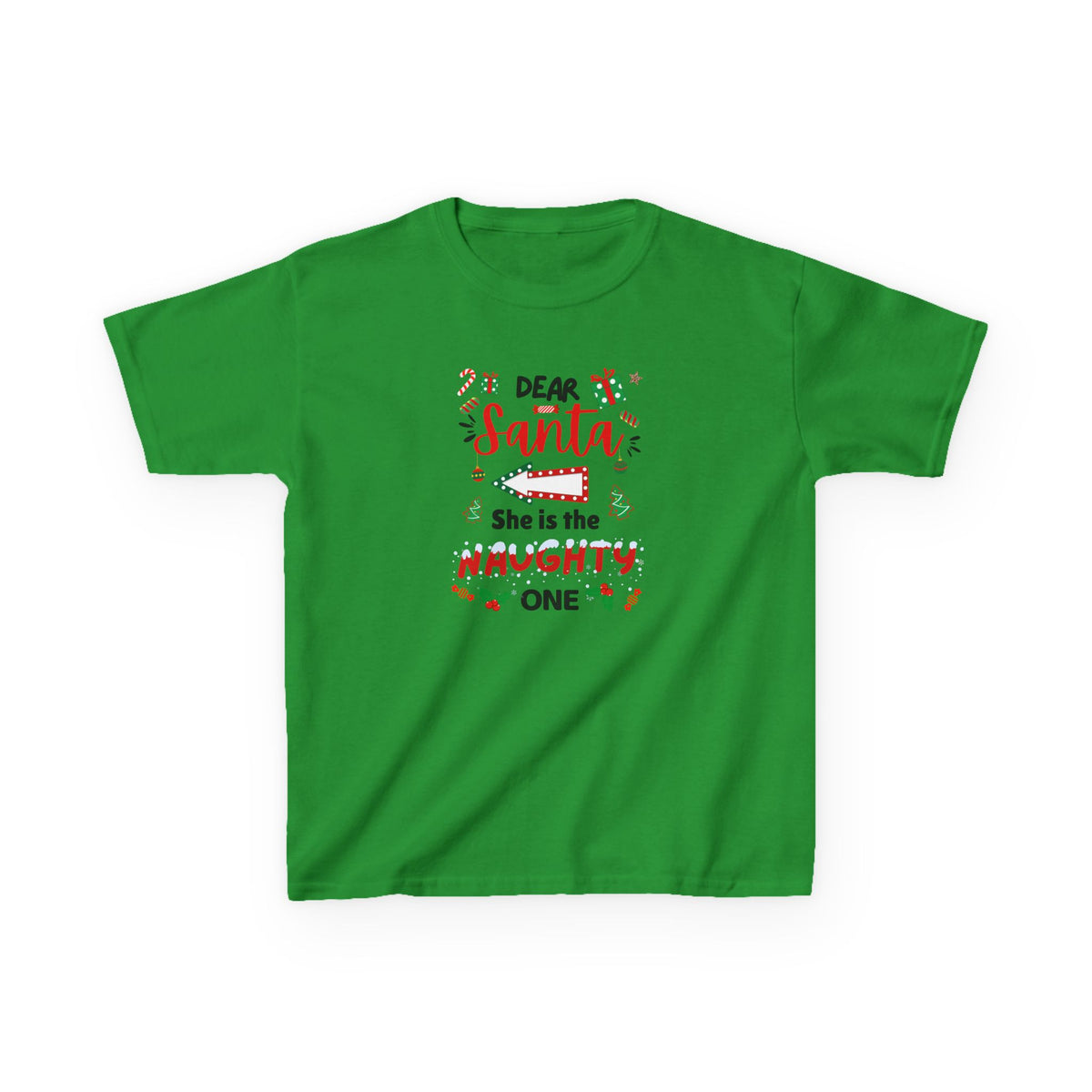 Dear Santa, She is the Naughty One - Youth/Kids Heavy Cotton Tee