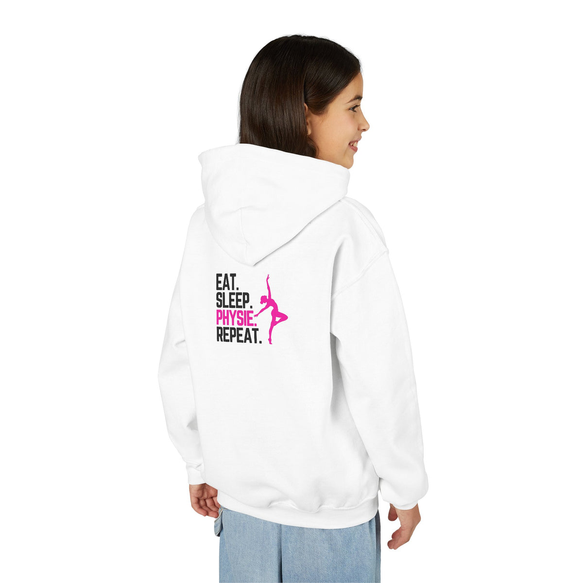 Eat Sleep Physie Repeat (printed on back) - Youth Heavy Blend Hoodie