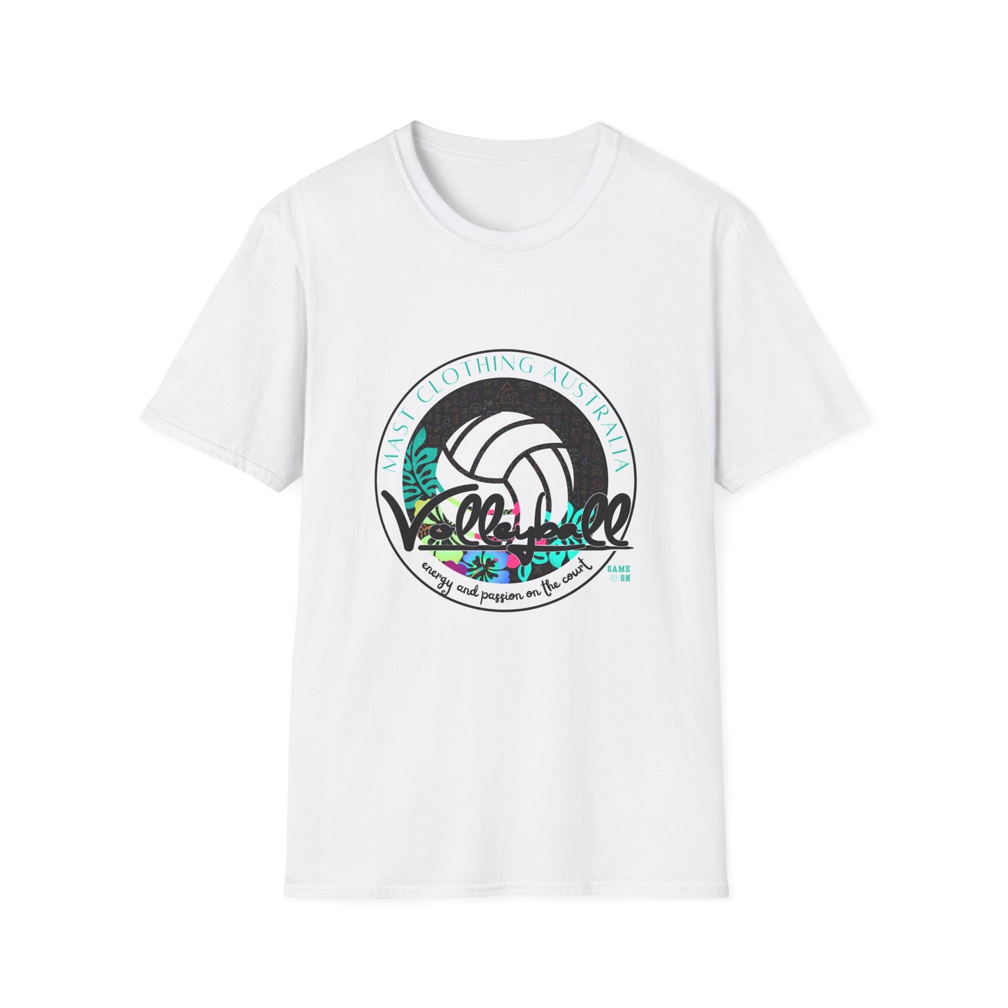 Volleyball graphic (teal) - Unisex Softstyle T-Shirt