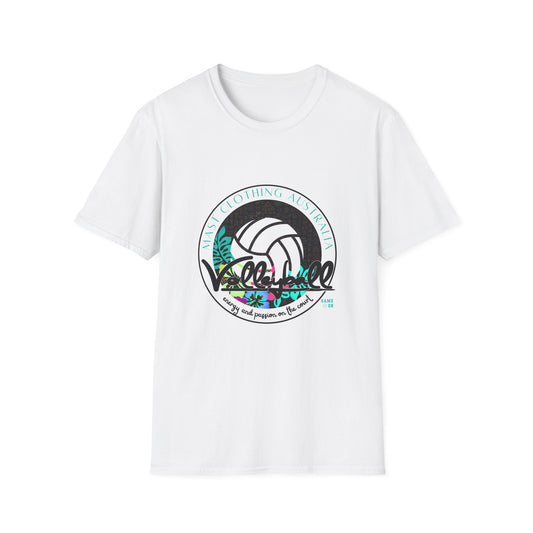Volleyball graphic (teal) - Unisex Softstyle T-Shirt