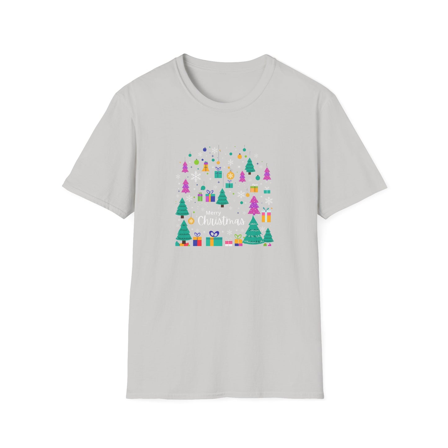 Purple and Teal Christmas - Unisex Softstyle T-Shirt