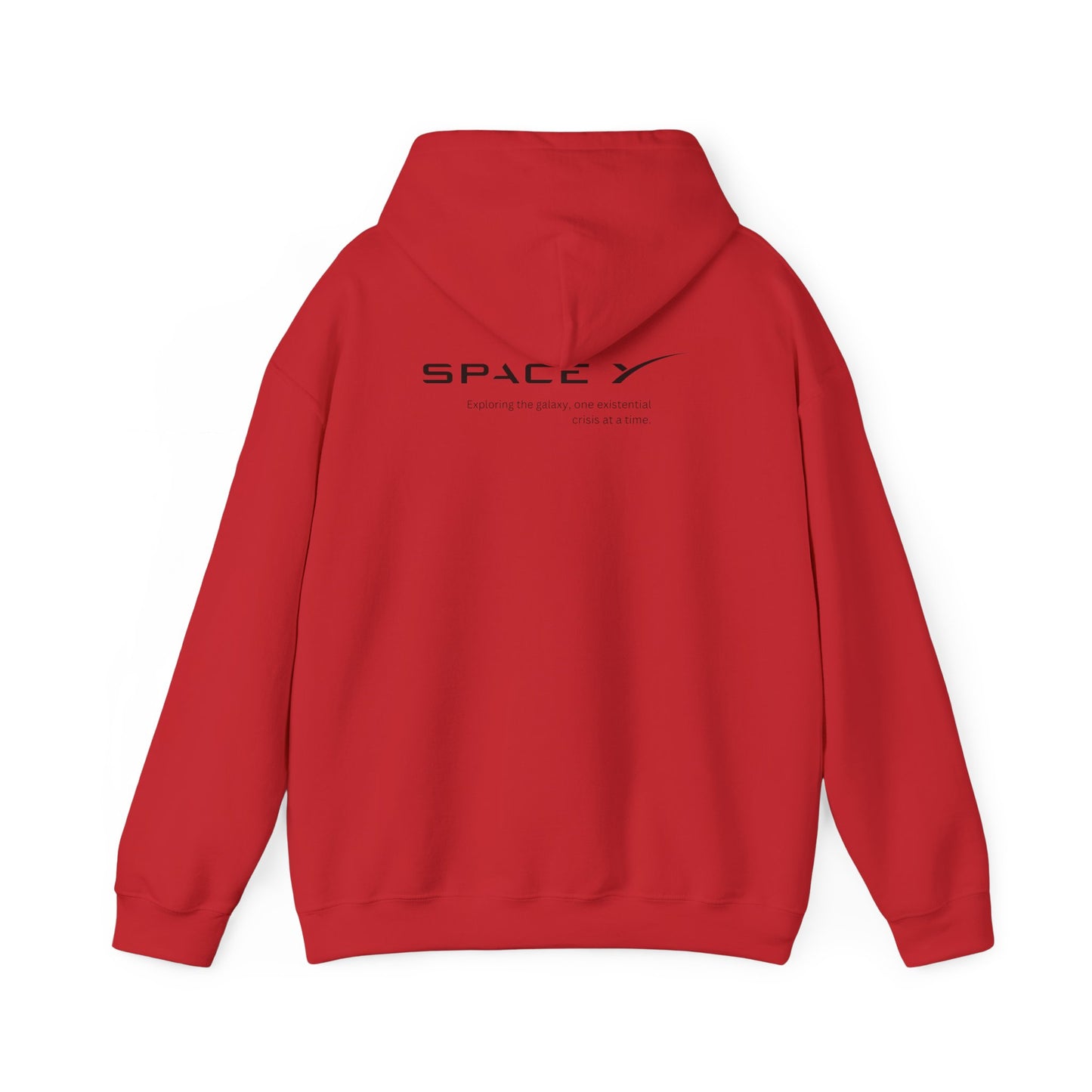 Space Y - exploring the galaxy one existential crisis at a time (printed on back) - Modern Vibes - Unisex Heavy Blend™ Hooded Sweatshirt