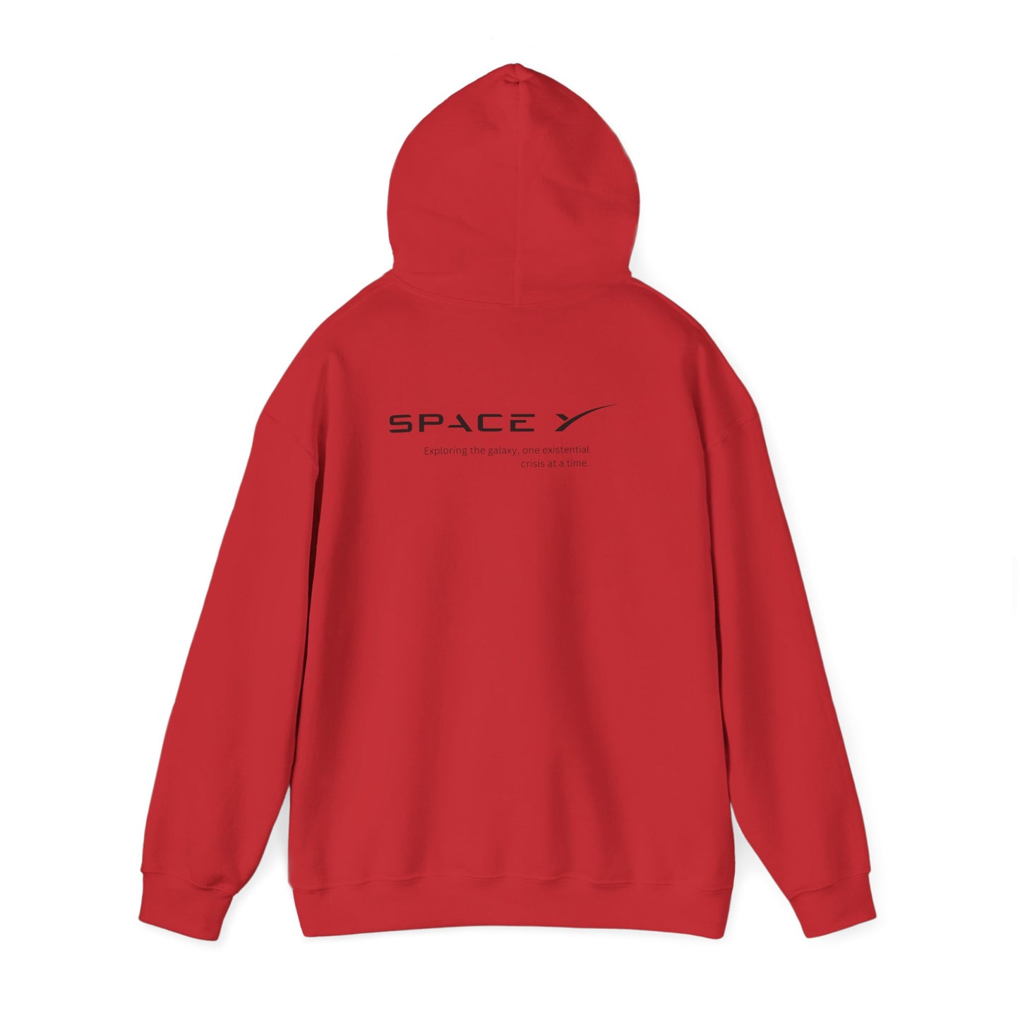 Space Y - exploring the galaxy one existential crisis at a time (printed on back) - Modern Vibes - Unisex Heavy Blend™ Hooded Sweatshirt