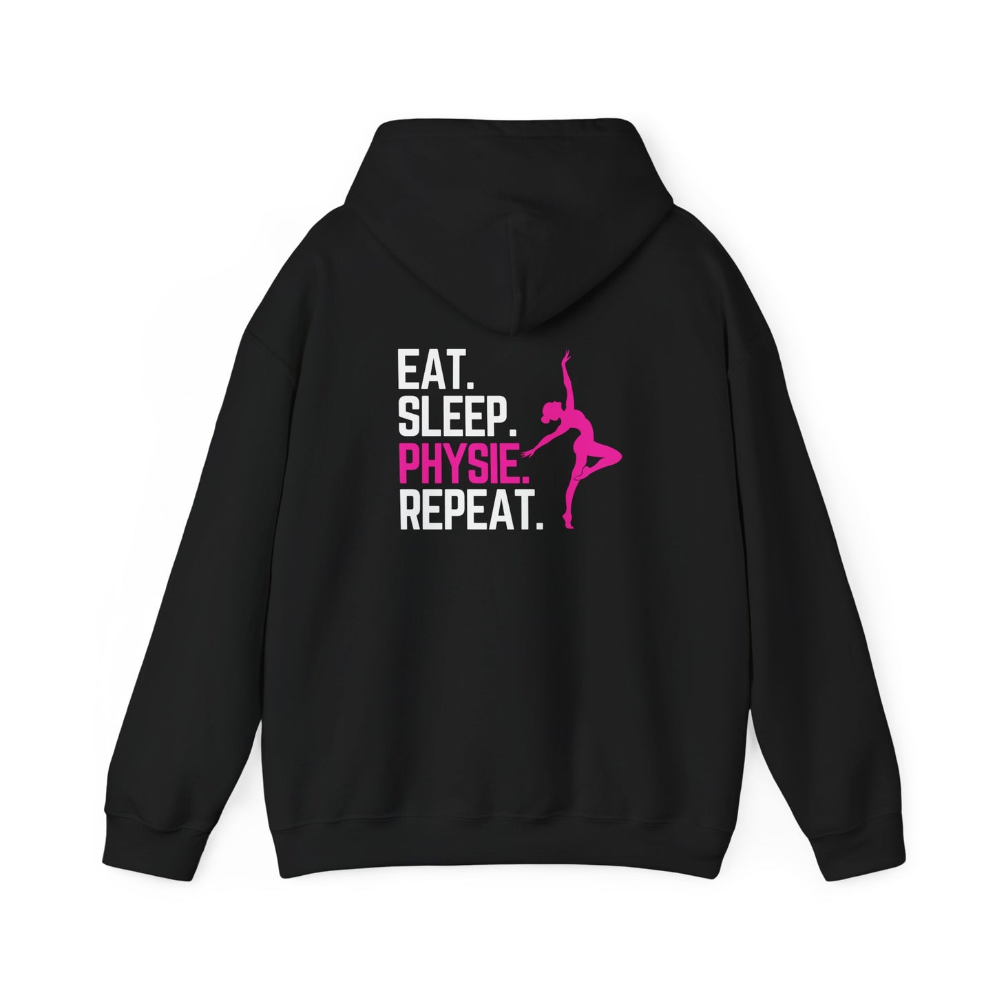 Eat Sleep Physie Repeat (printed on back) - Unisex Heavy Blend™ Hooded Sweatshirt