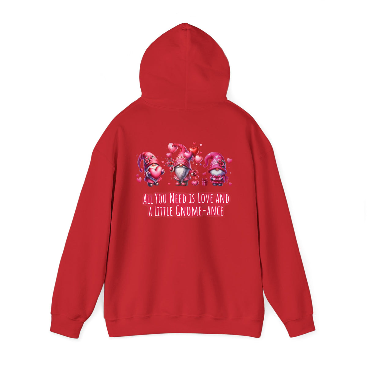 All you need is a little gnome-ance (printed on back) - Gnomes - Unisex Heavy Blend™ Hooded Sweatshirt