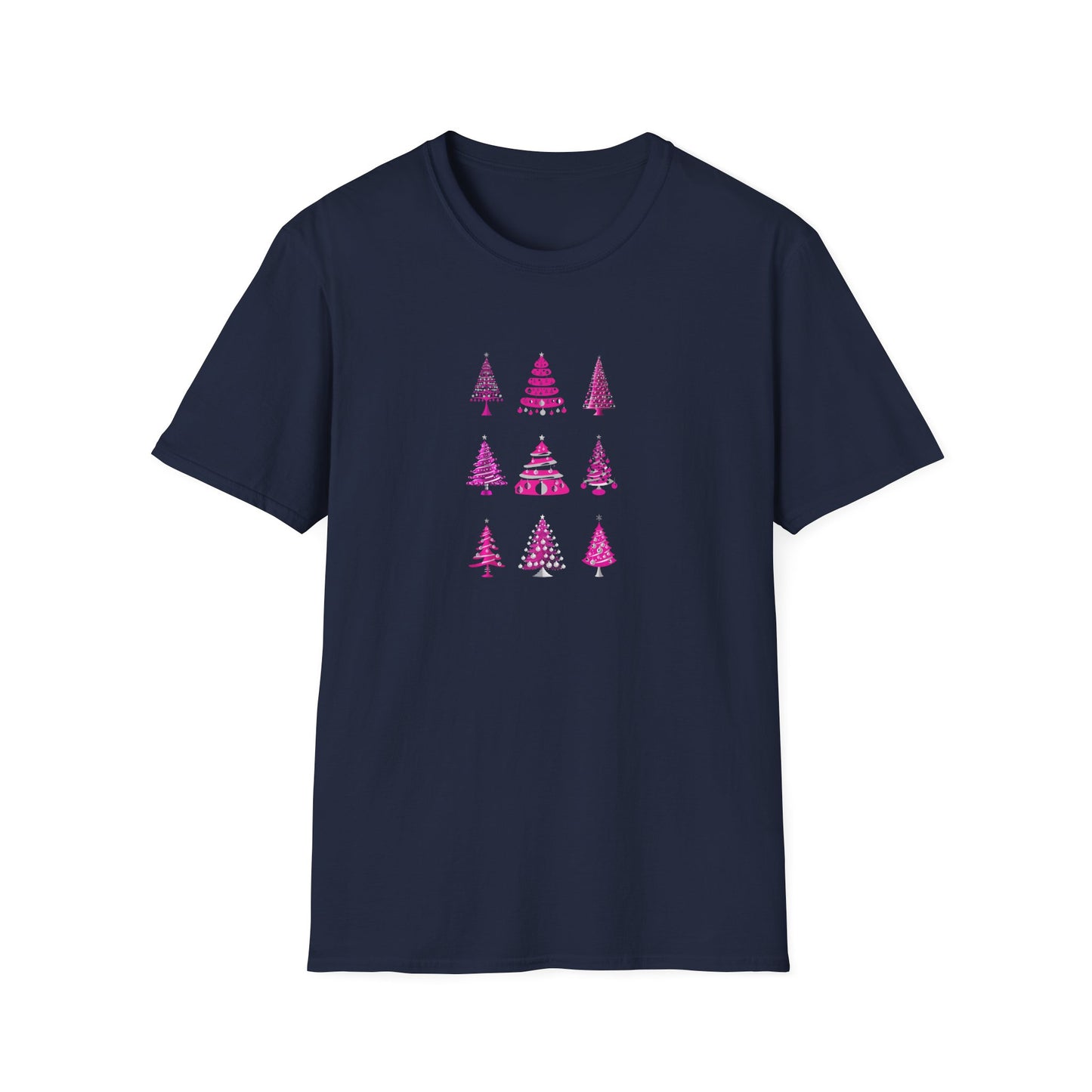Pink Christmas Trees - Unisex Softstyle T-Shirt