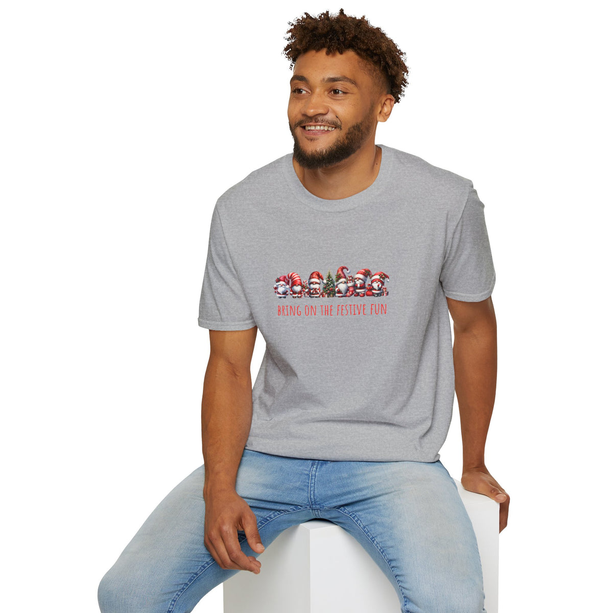 Bring on the Festive Fun Gnomes - Christmas- Unisex Softstyle T-Shirt