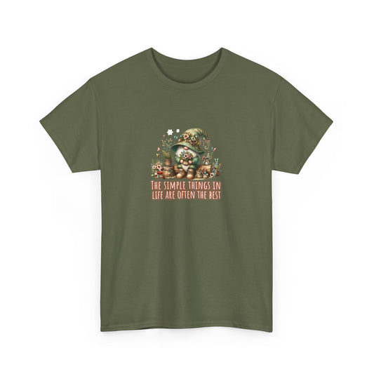 Simplest Things in Life Gnome - Unisex Heavy Cotton Tee