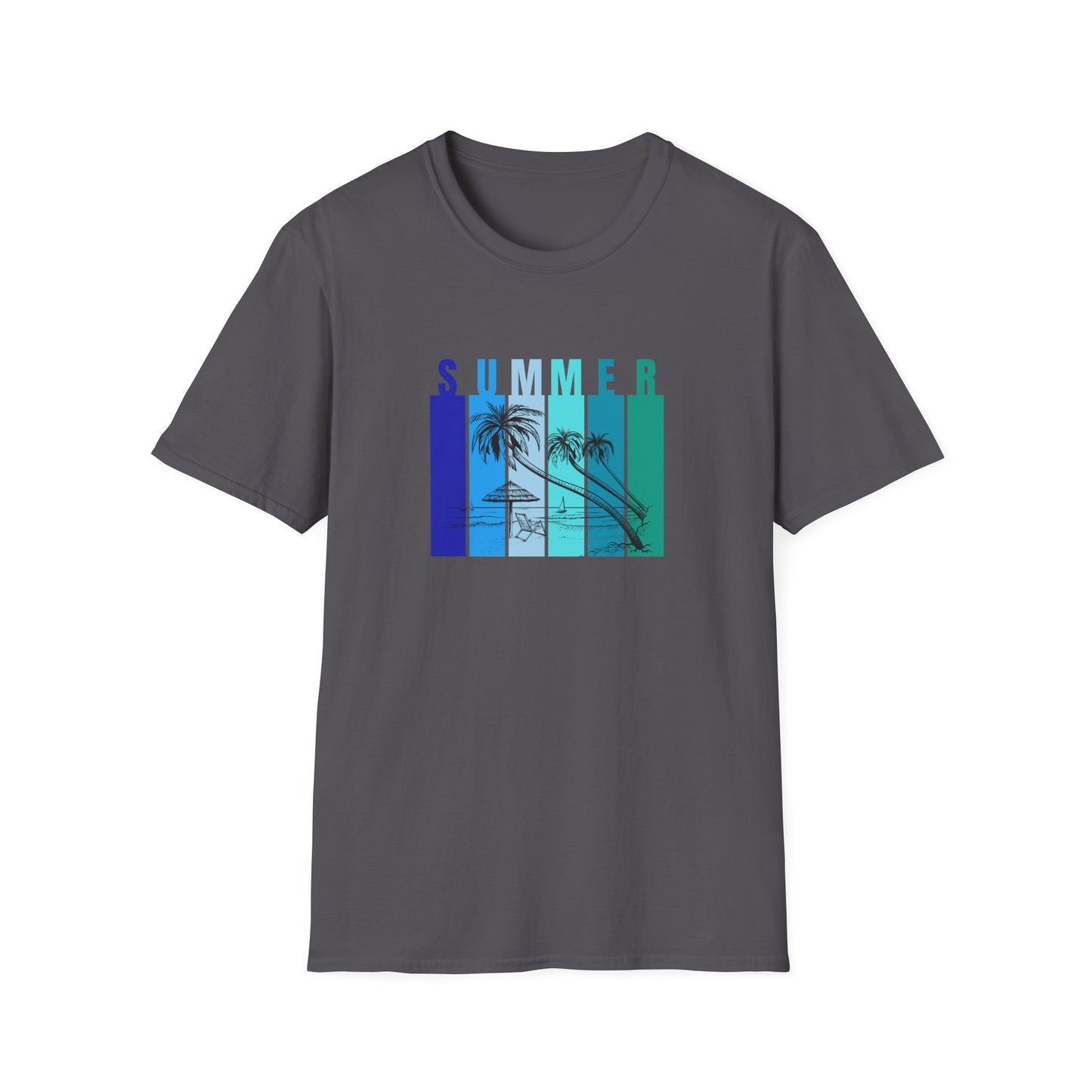 Summer (blue bars) - Unisex Softstyle T-Shirt