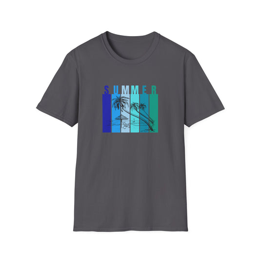 Summer (blue bars) - Unisex Softstyle T-Shirt